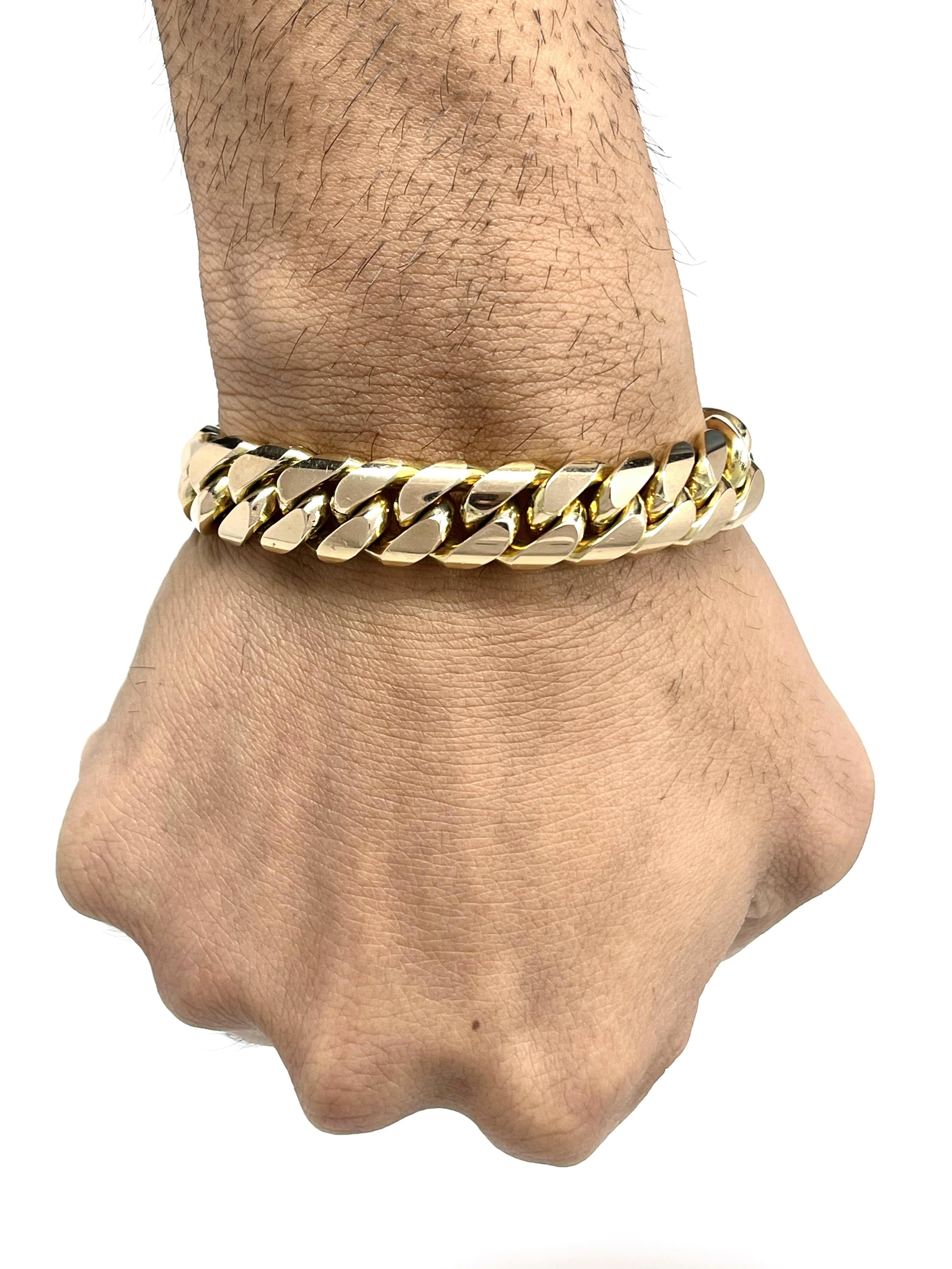 CUBIC ZIRCONIA 10k YELLOW GOLD CUBAN LINK BRACELET – Speak Easy Jewelry