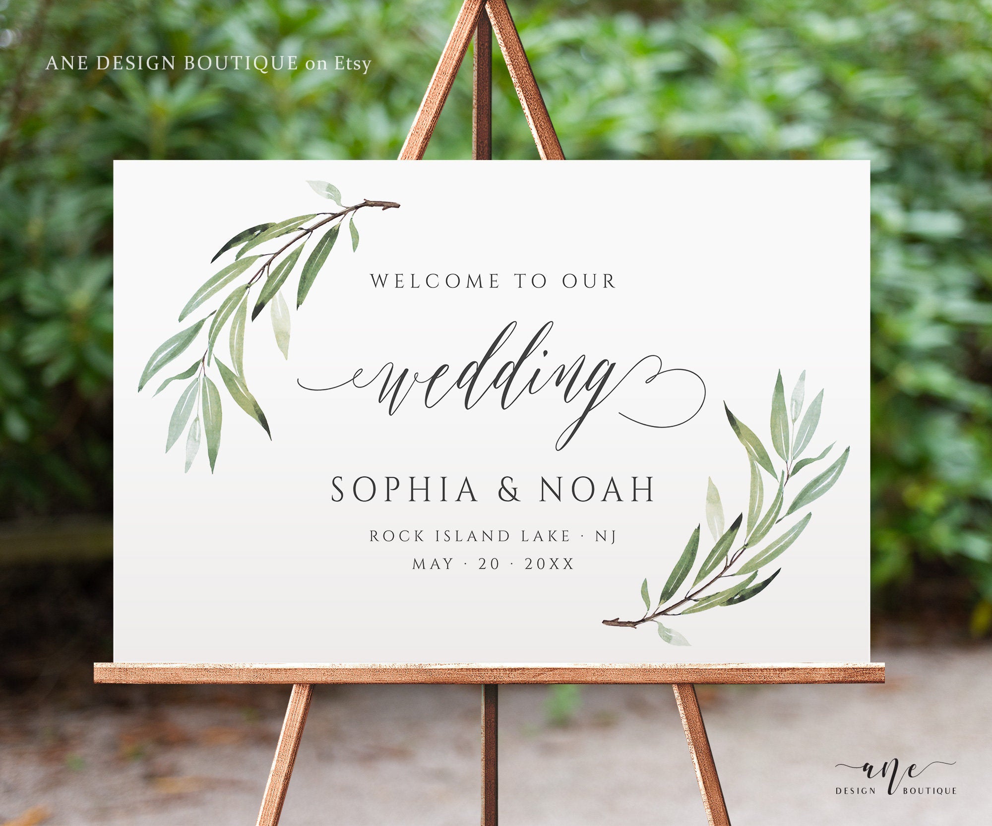 boho greenery welcome sign – Ane Design Boutique