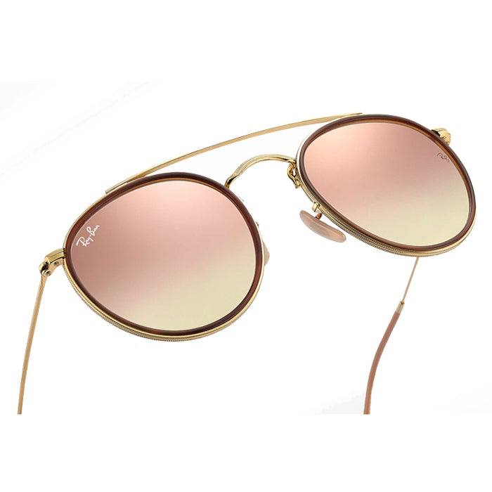 Rayban ROUND DOUBLE BRIDGE Gold - Copper Gradient Flash Sunglasses – Specs  Appeal Optical