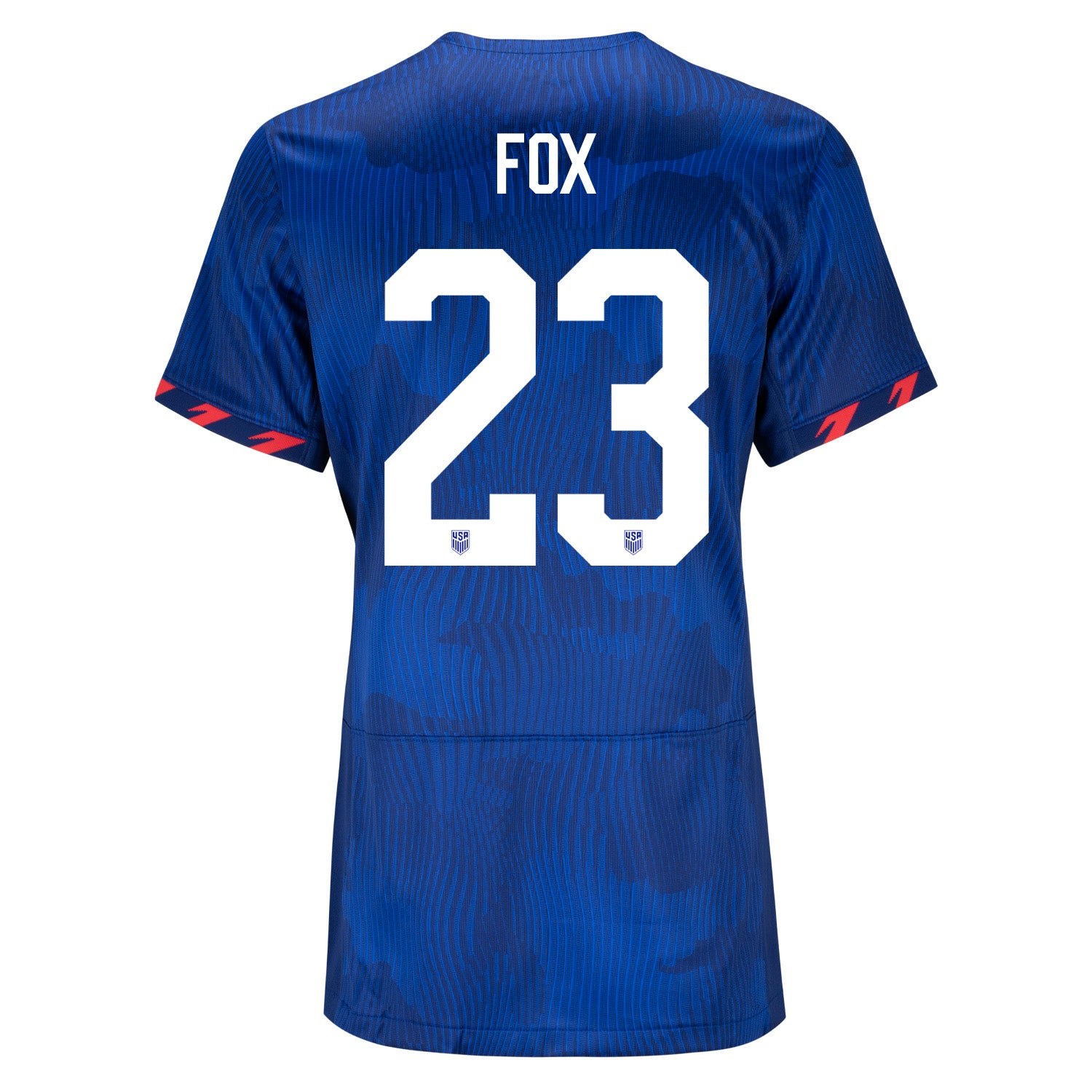 Women's Personalized Nike USWNT Away Stadium Jersey in Blue - Back View