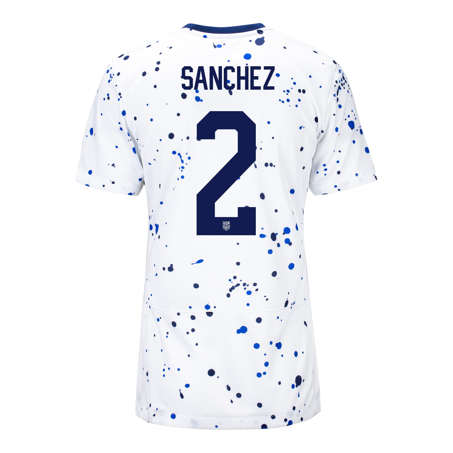 Nike Womens United States Ashley Sanchez 4 Star Home Jersey 23/24 w/ 2019 World Cup Champion Patch (White/Loyal Blue) Size L