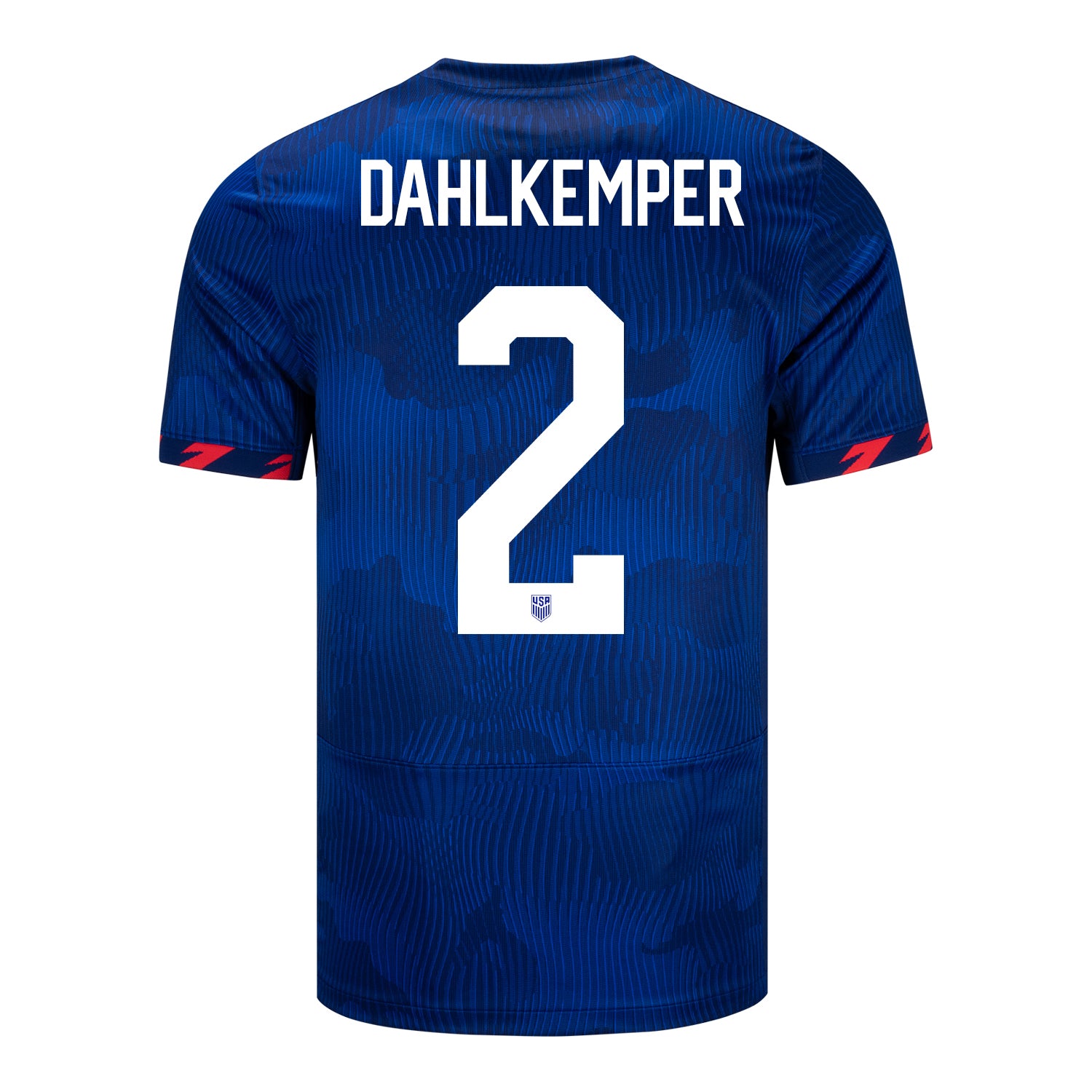 Men's Personalized Nike USWNT Away Stadium Jersey in Blue - Back View