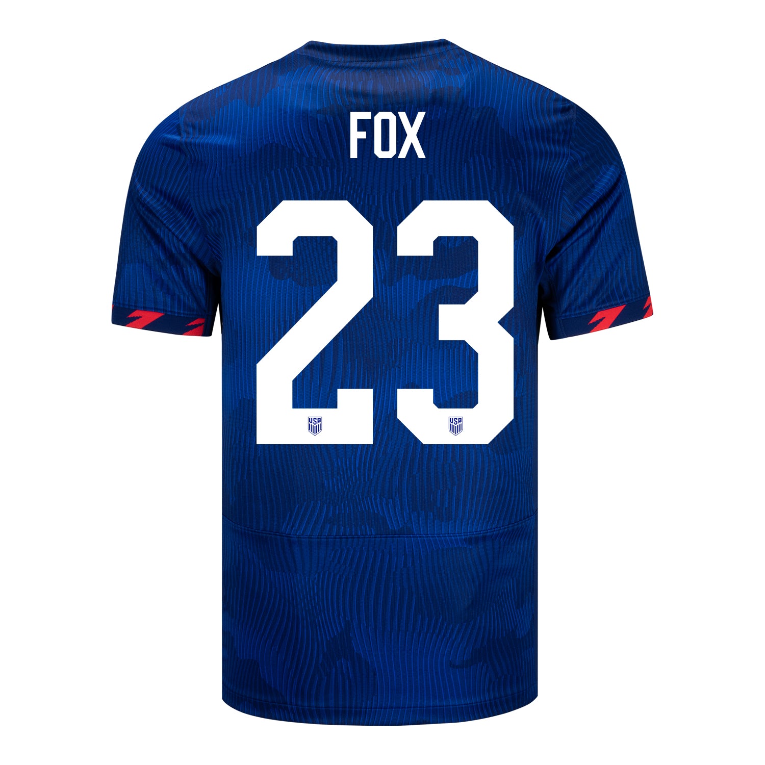 Men's Personalized Nike USWNT Away Stadium Jersey in Blue - Back View