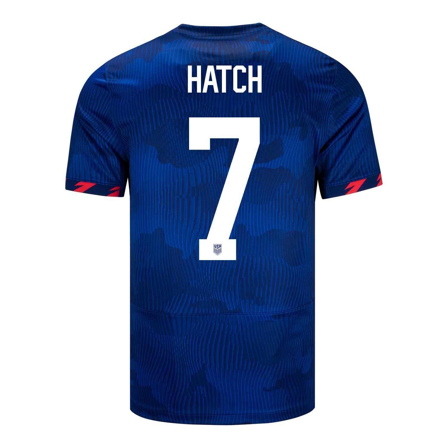 Men's Personalized Nike USWNT Away Stadium Jersey in Blue - Back View