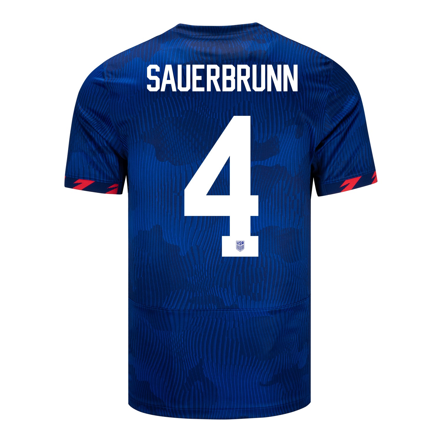 Men's Personalized Nike USWNT Away Stadium Jersey in Blue - Back View