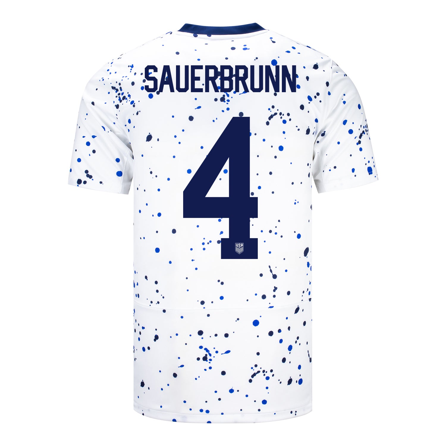 Men's Personalized Nike USWNT Home Match Jersey in White - Back View