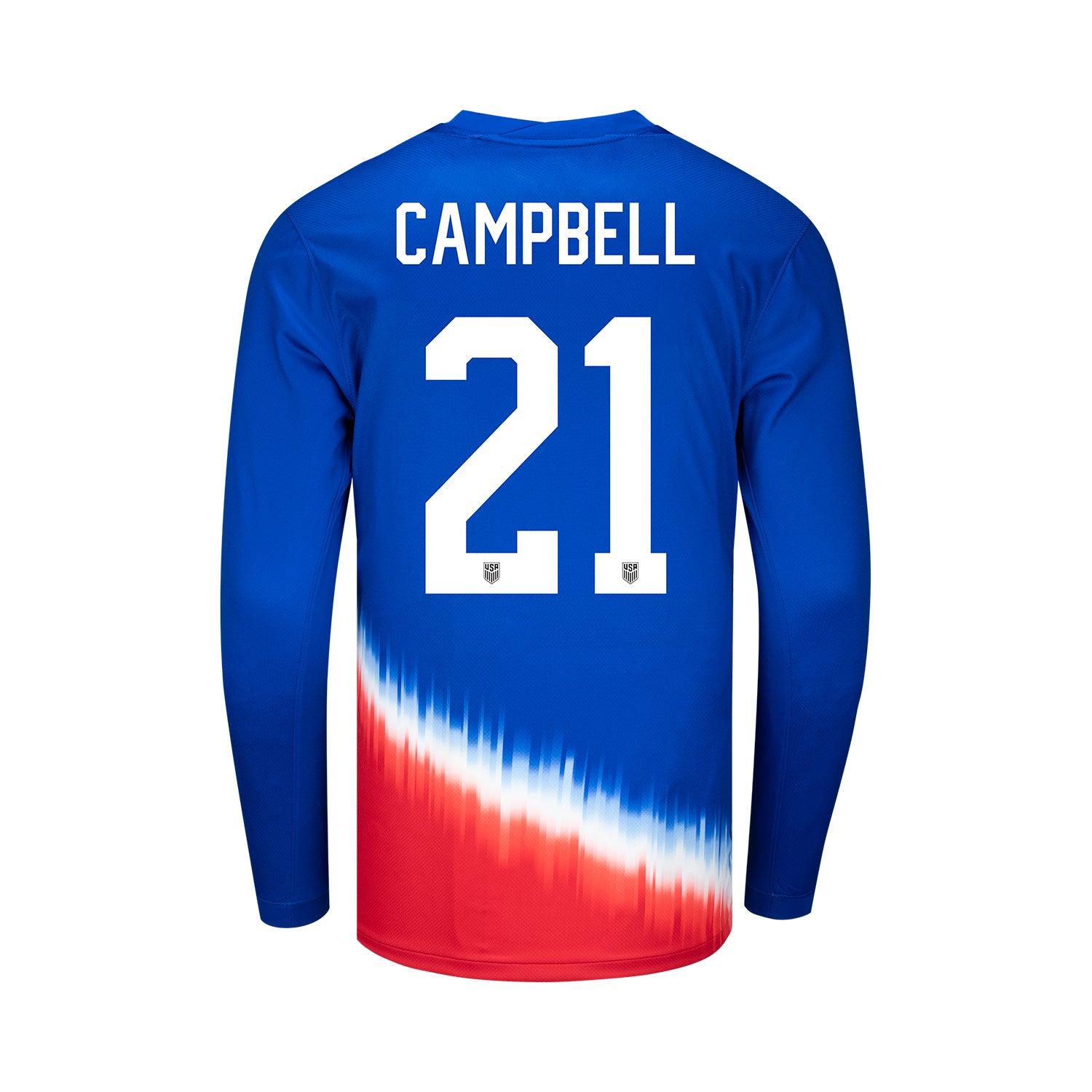 Youth Nike USWNT 2024 Personalized American Icon Away Stadium Long Sleeve Jersey - Back View