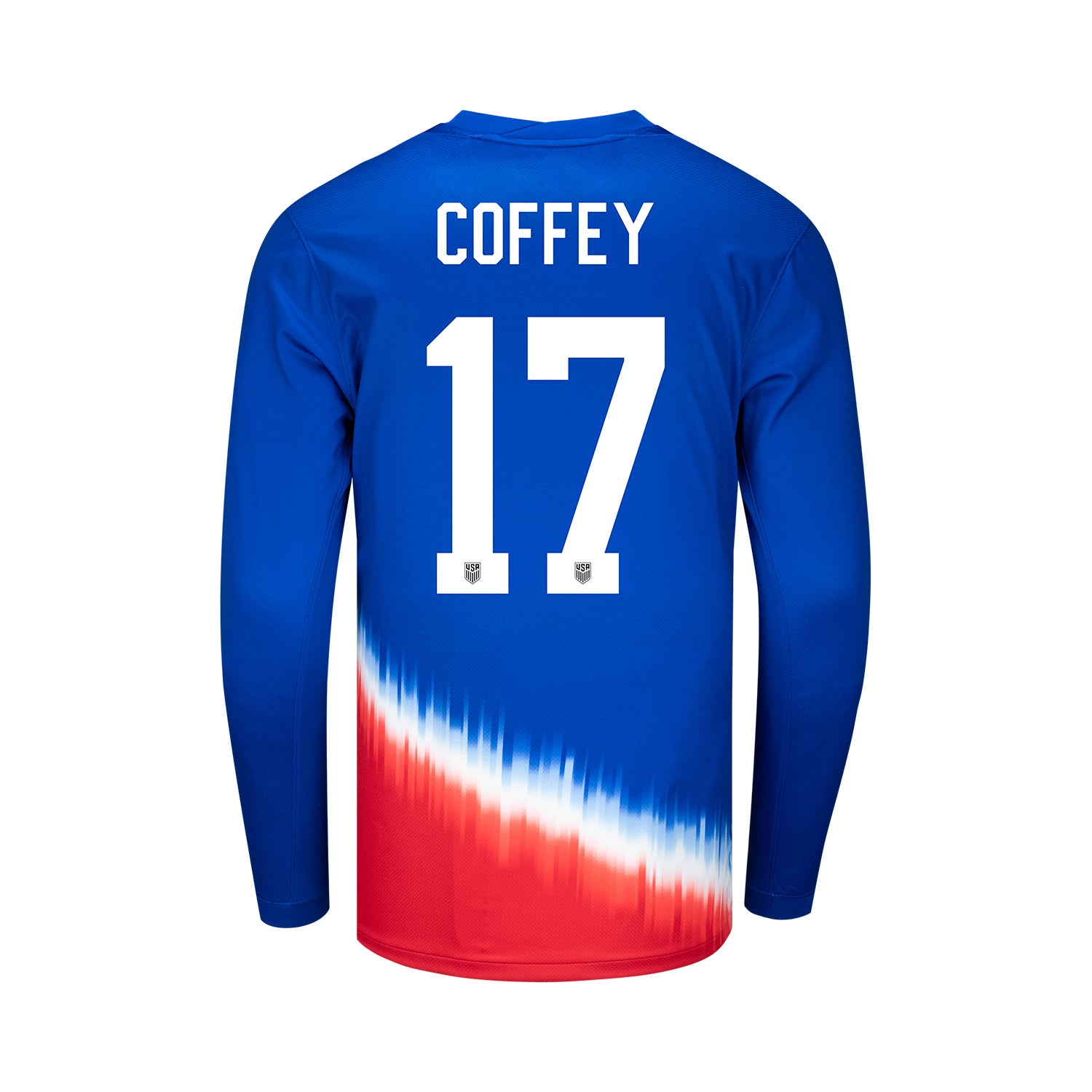 Youth Nike USWNT 2024 Personalized American Icon Away Stadium Long Sleeve Jersey - Back View