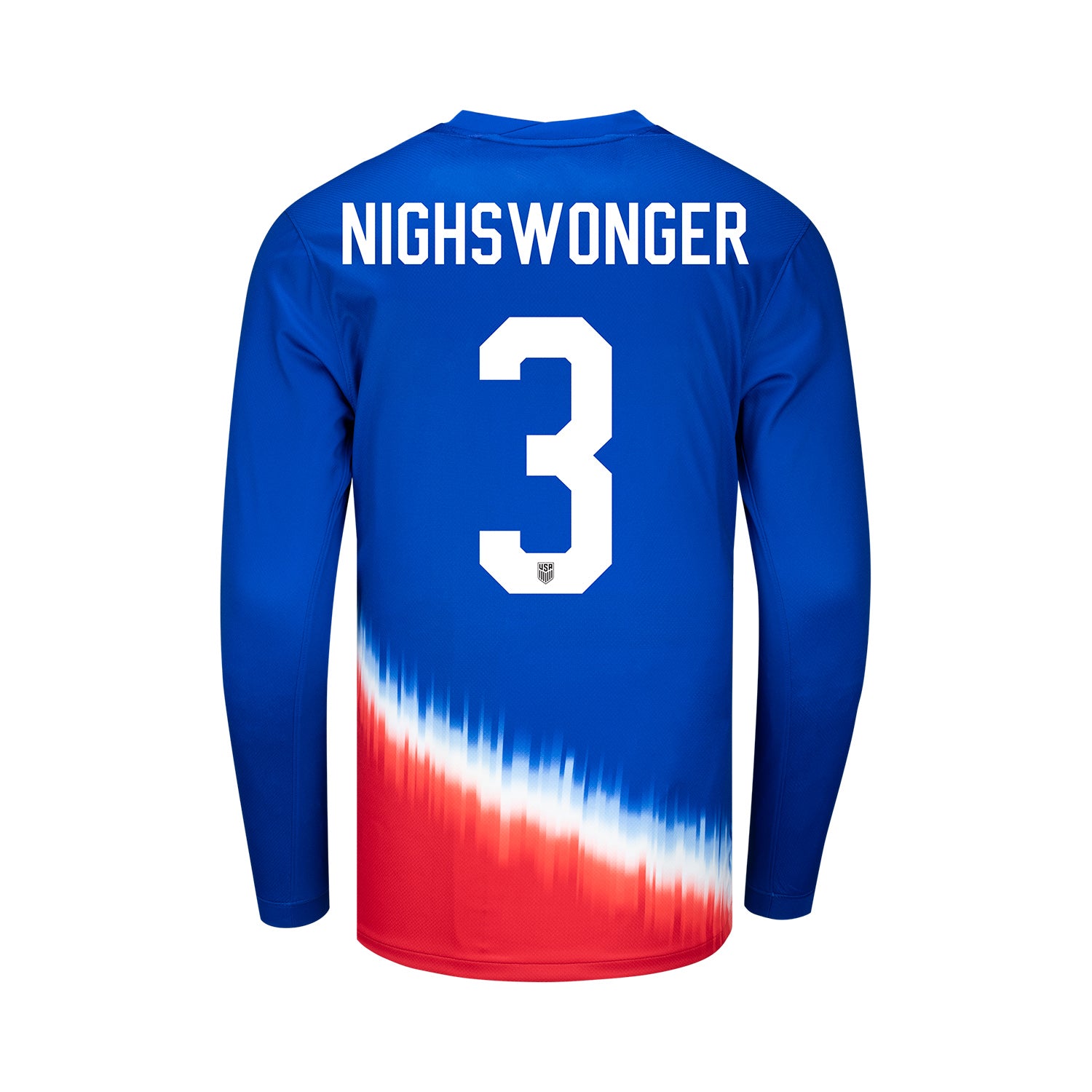 Youth Nike USWNT 2024 Personalized American Icon Away Stadium Long Sleeve Jersey - Back View