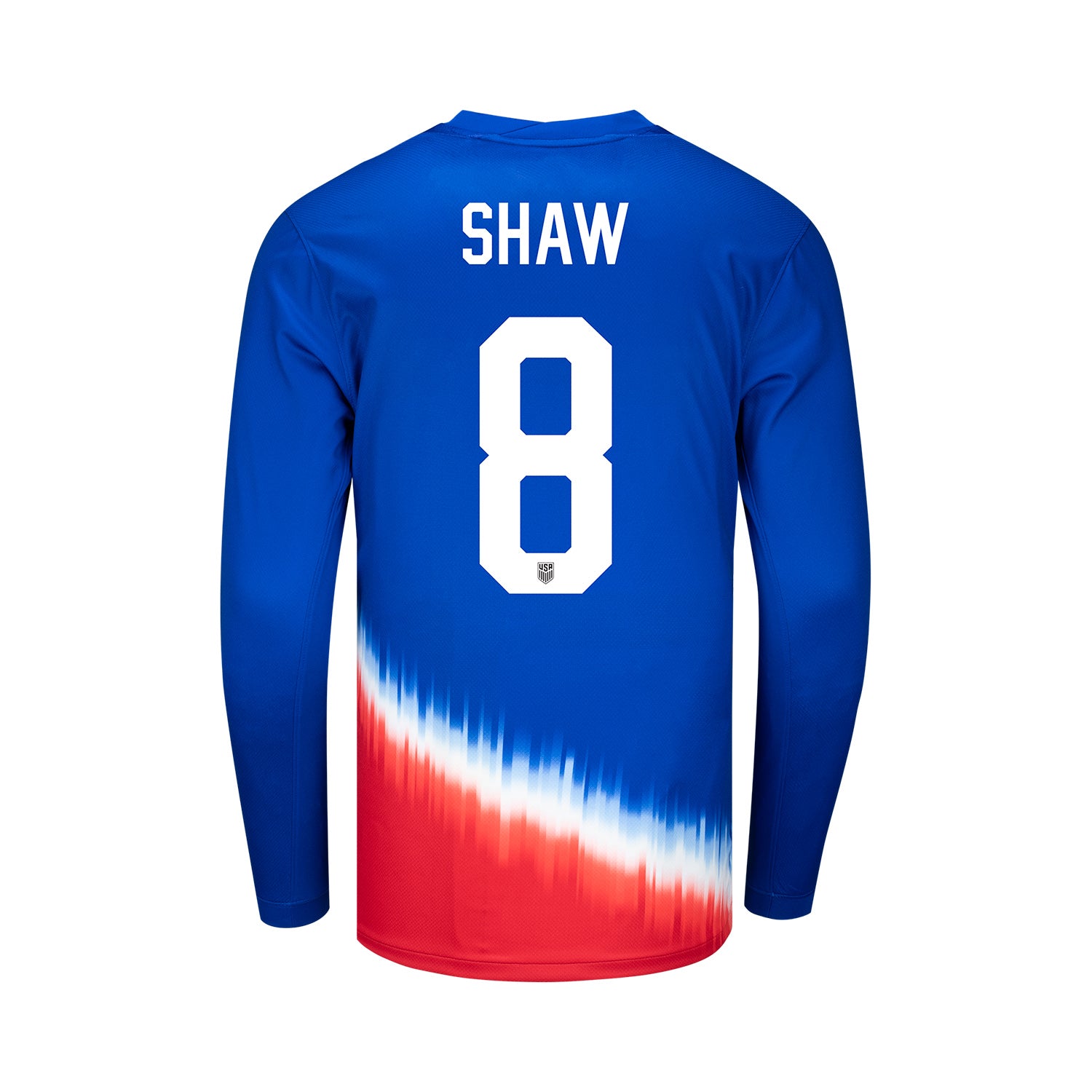 Youth Nike USWNT 2024 Personalized American Icon Away Stadium Long Sleeve Jersey - Back View