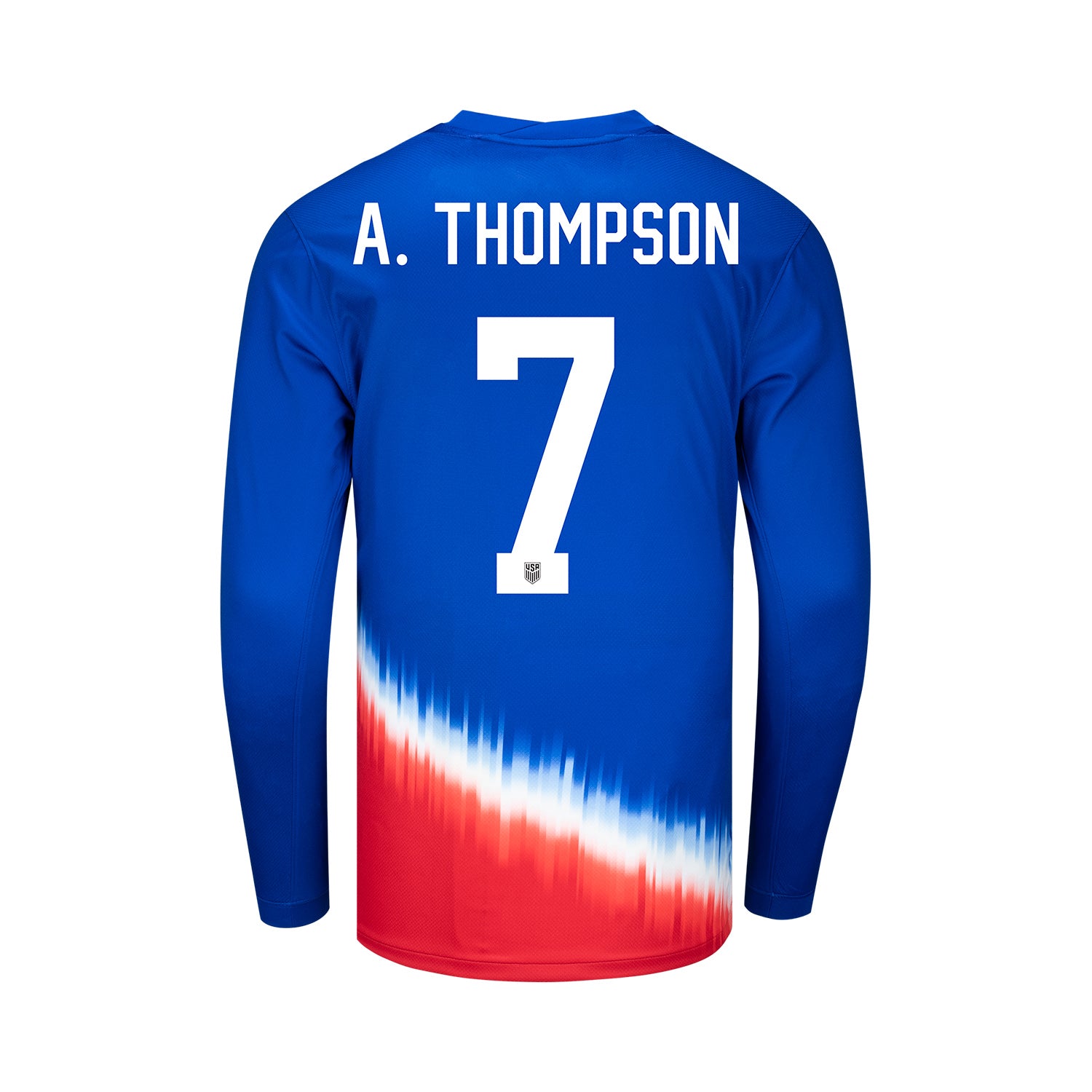 Youth Nike USWNT 2024 Personalized American Icon Away Stadium Long Sleeve Jersey - Back View