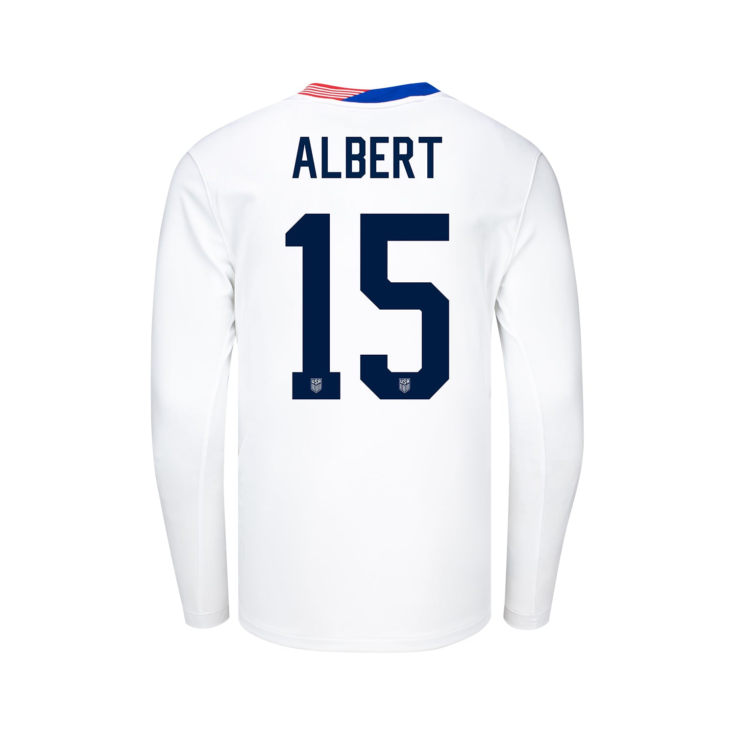 Youth Nike USWNT 2024 Personalized American Classic Home Stadium Long Sleeve Jersey - Back View