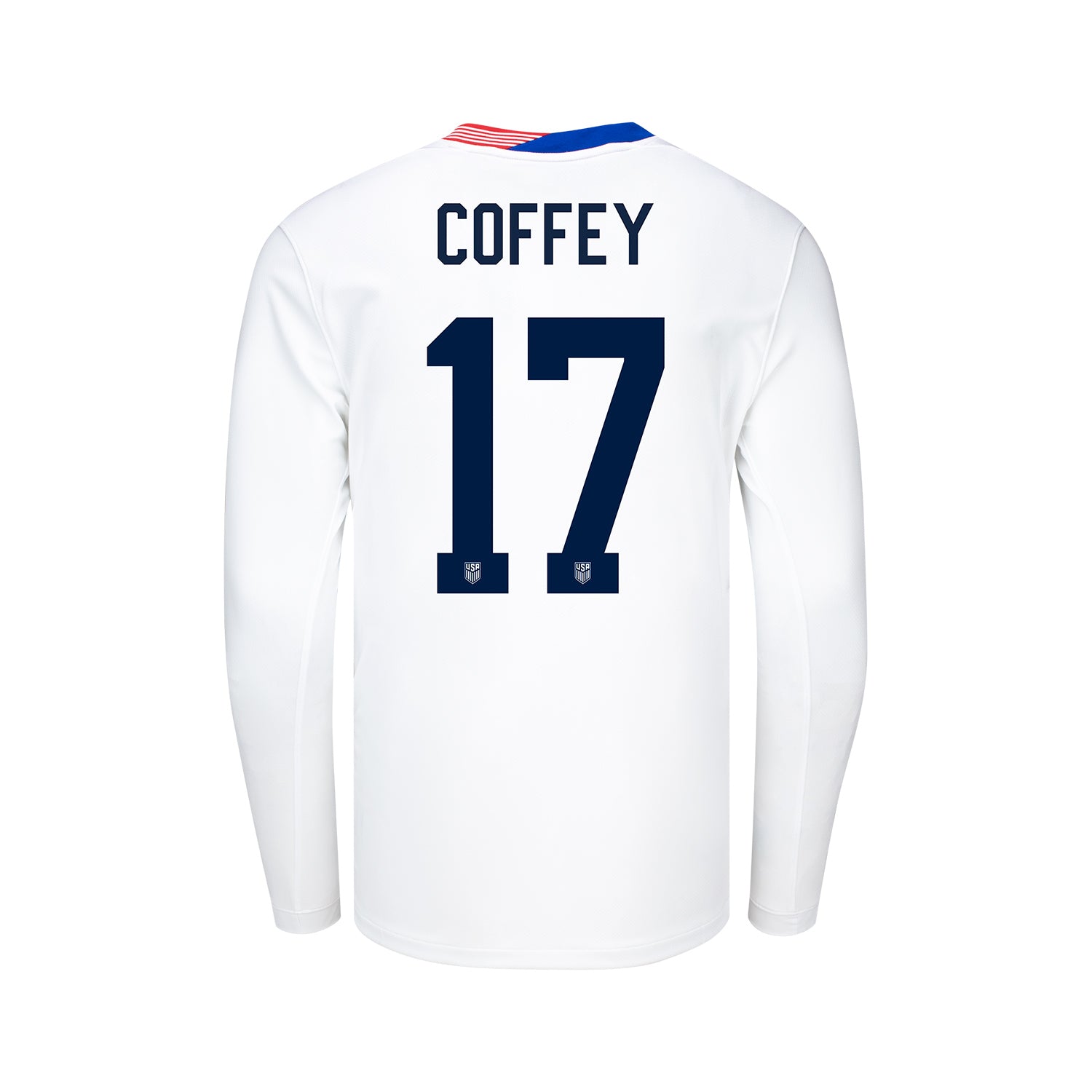Youth Nike USWNT 2024 Personalized American Classic Home Stadium Long Sleeve Jersey - Back View