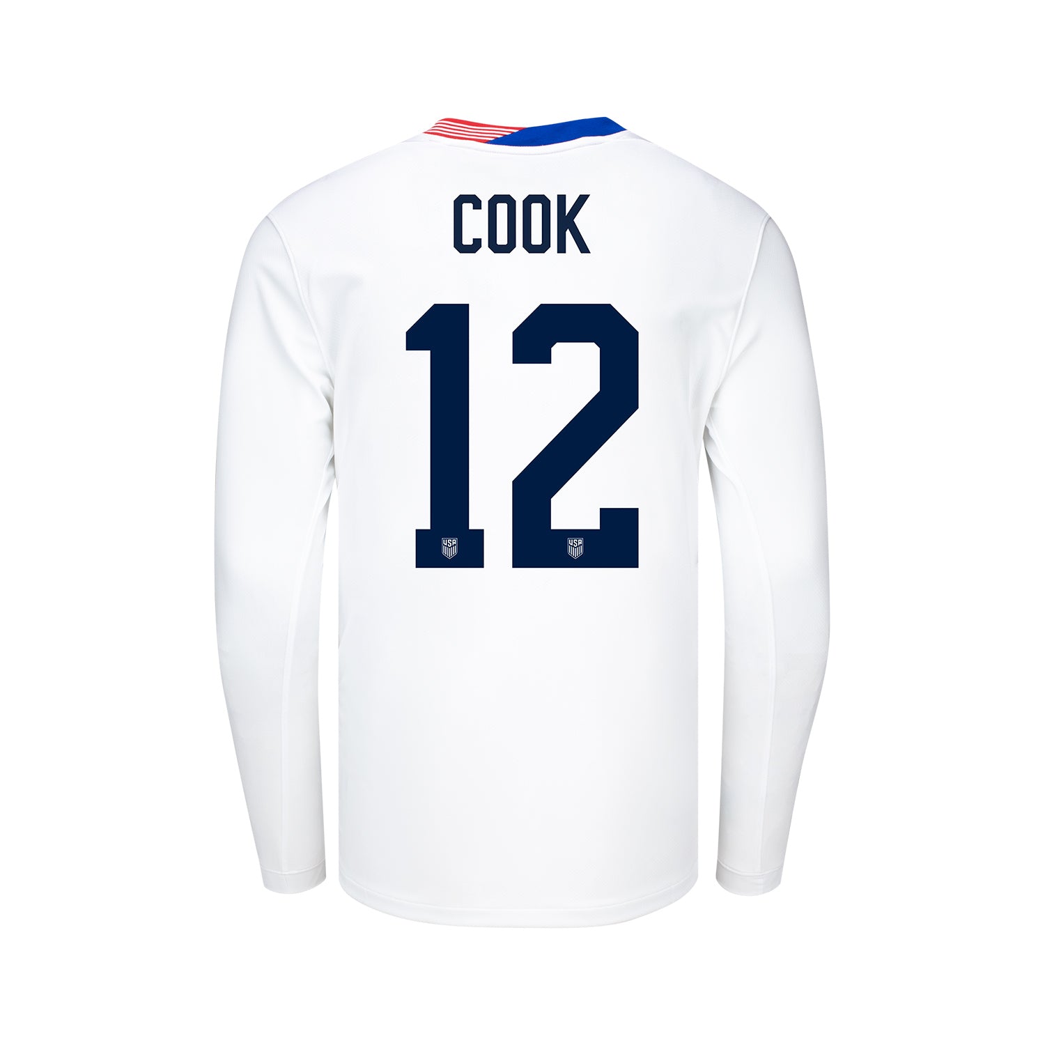 Youth Nike USWNT 2024 Personalized American Classic Home Stadium Long Sleeve Jersey - Back View