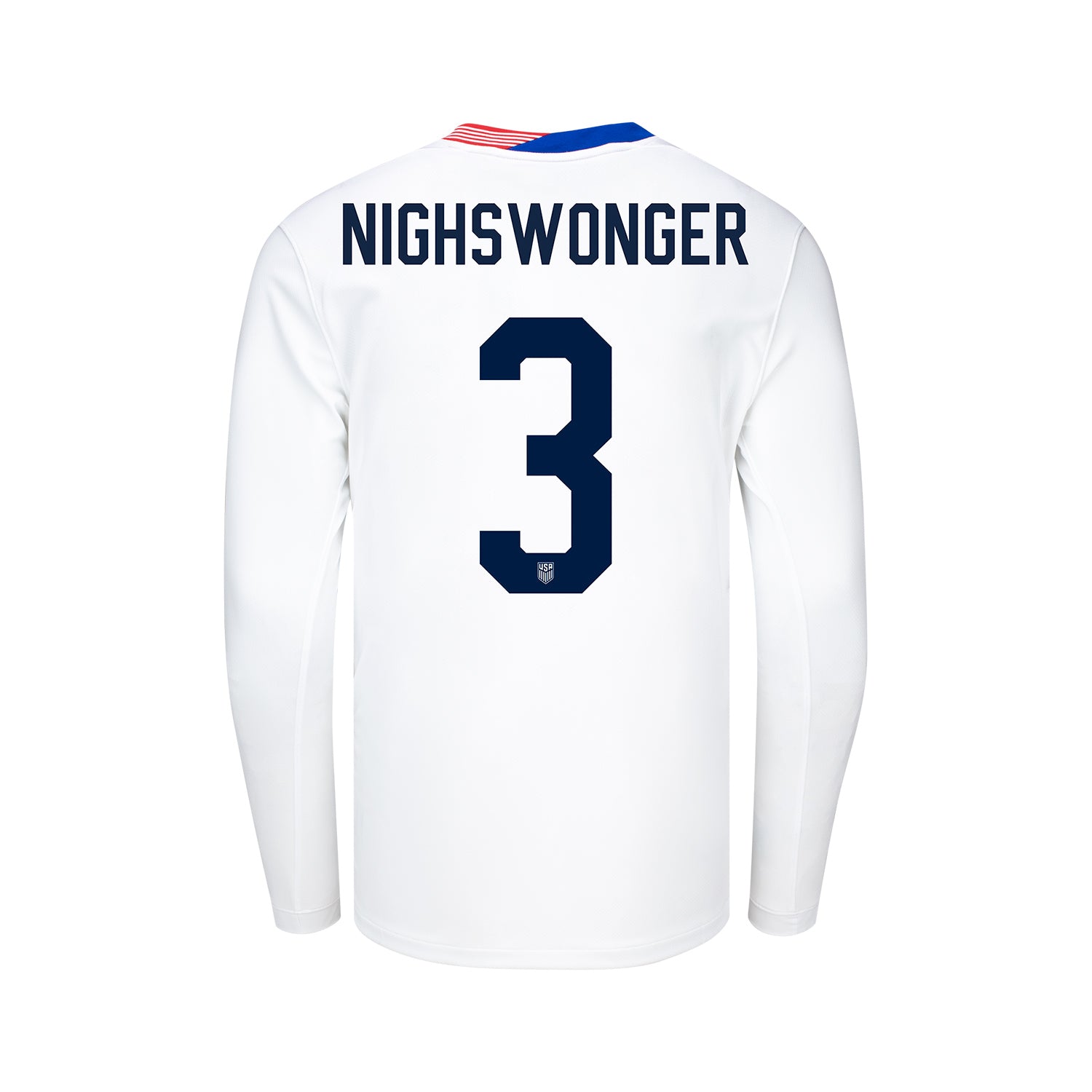 Youth Nike USWNT 2024 Personalized American Classic Home Stadium Long Sleeve Jersey - Back View