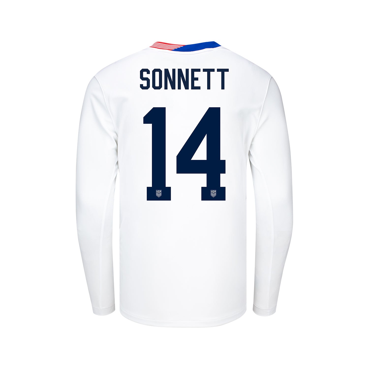 Youth Nike USWNT 2024 Personalized American Classic Home Stadium Long Sleeve Jersey - Back View