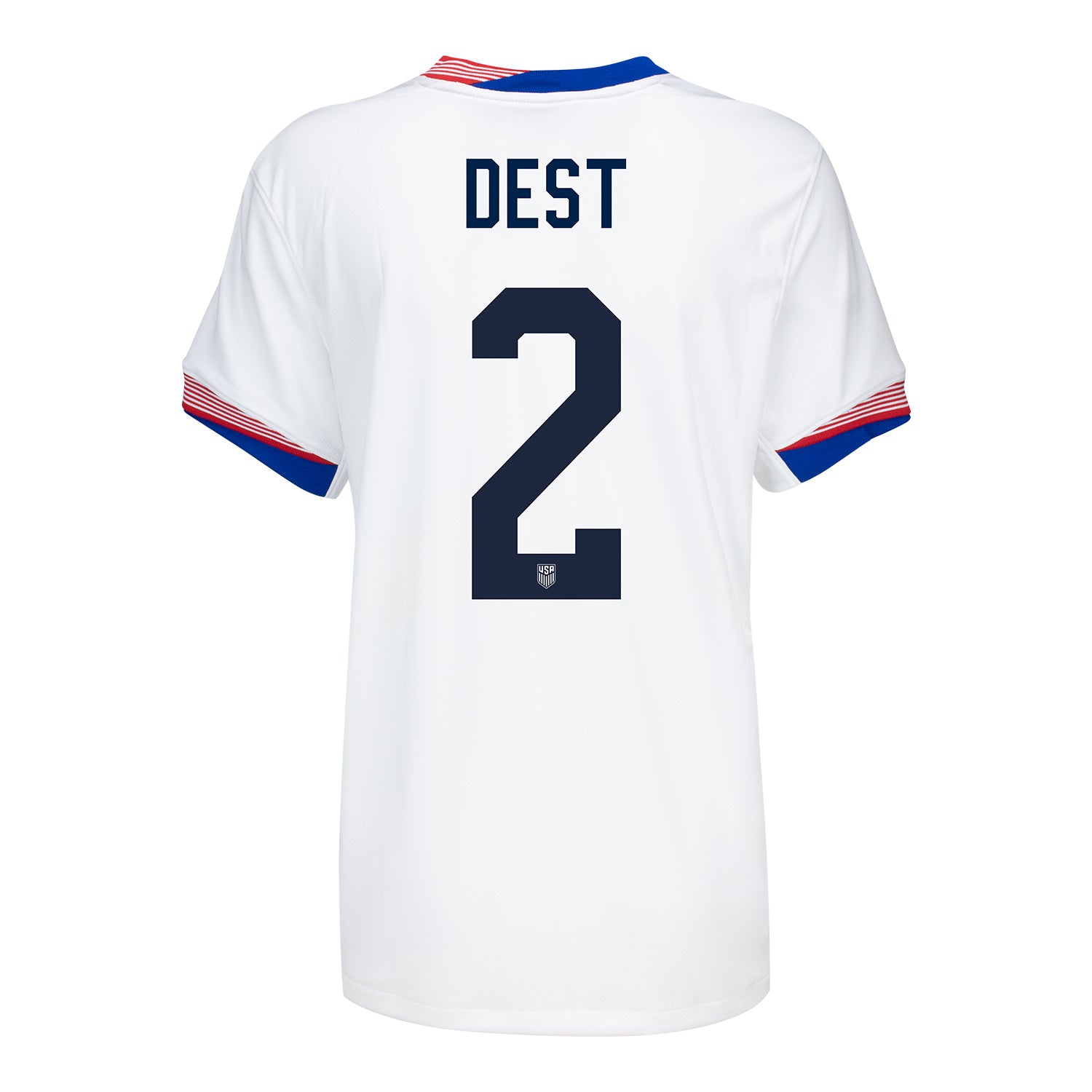 Women's Nike USMNT 2024 Personalized American Classic Home Stadium Jersey in White - Back View