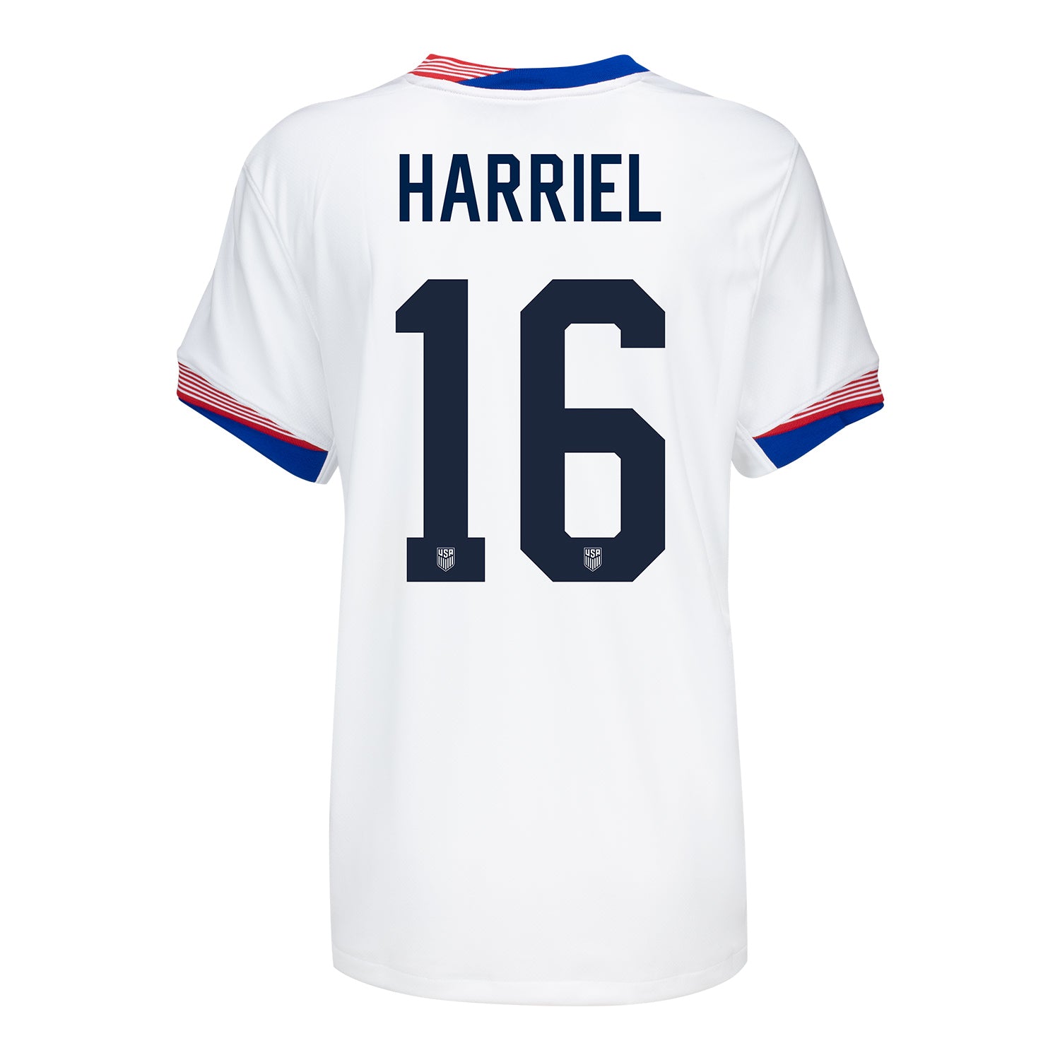 Women's Nike USMNT 2024 Personalized American Classic Home Stadium Jersey in White - Back View
