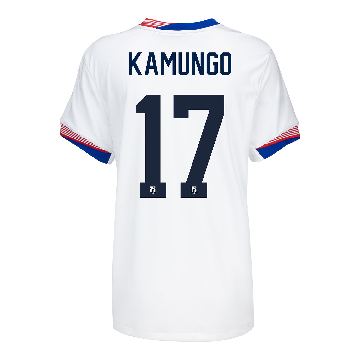 Women's Nike USMNT 2024 Personalized American Classic Home Stadium Jersey in White - Back View