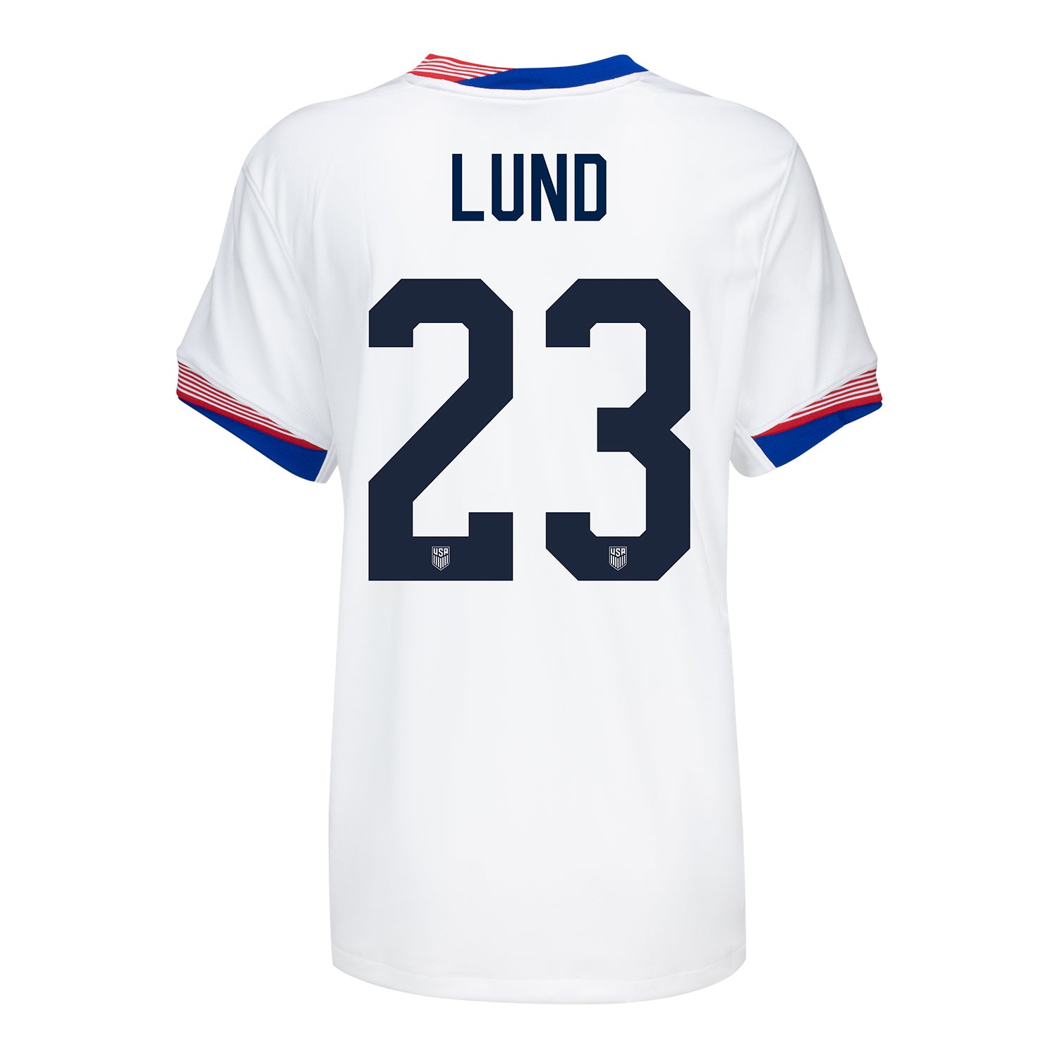 Women's Nike USMNT 2024 Personalized American Classic Home Stadium Jersey in White - Back View