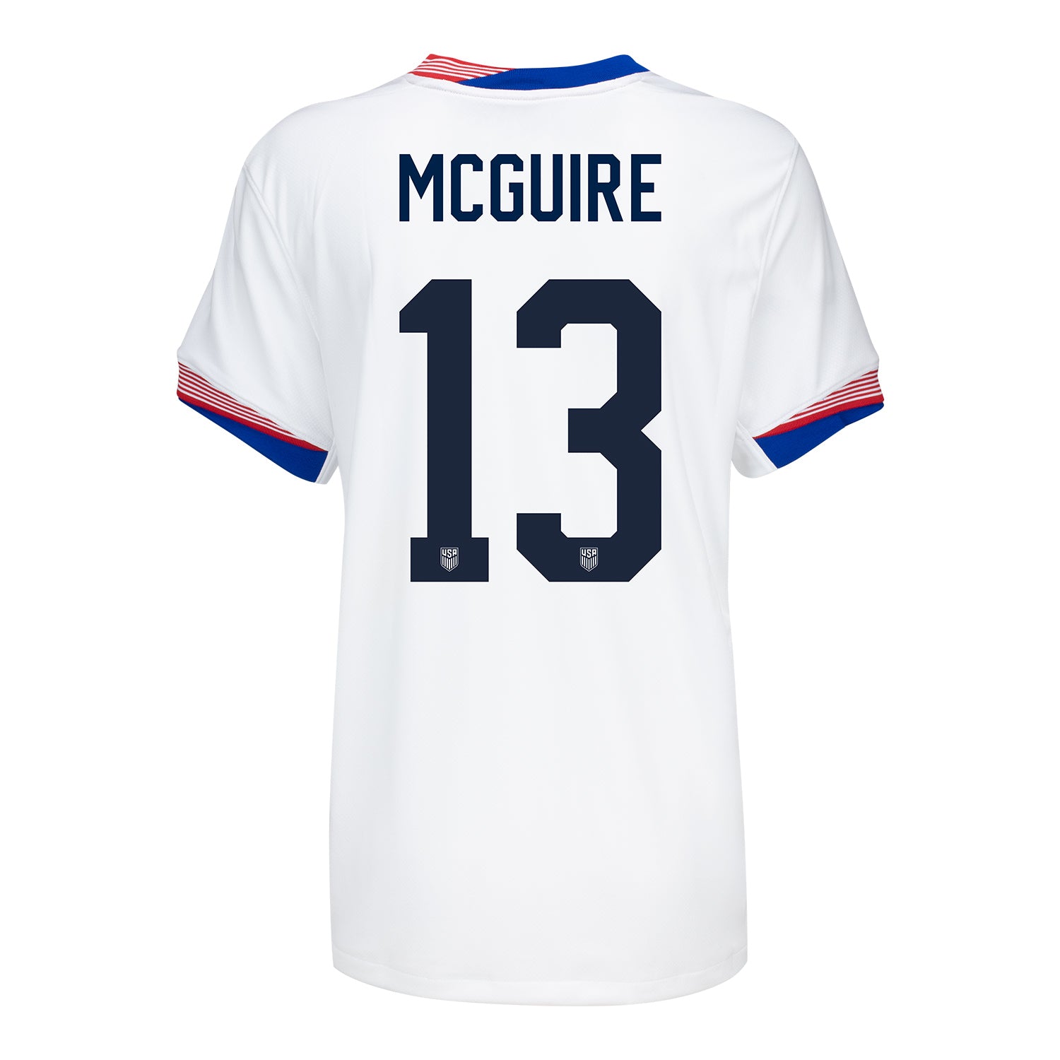 Women's Nike USMNT 2024 Personalized American Classic Home Stadium Jersey in White - Back View