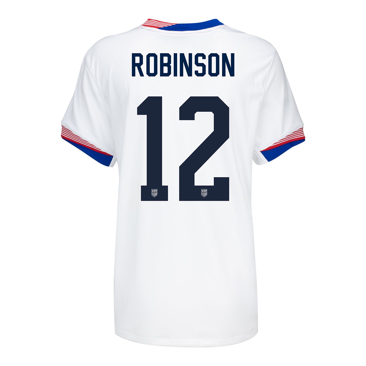 Women's Nike USMNT 2024 Personalized American Classic Home Stadium Jersey in White - Back View