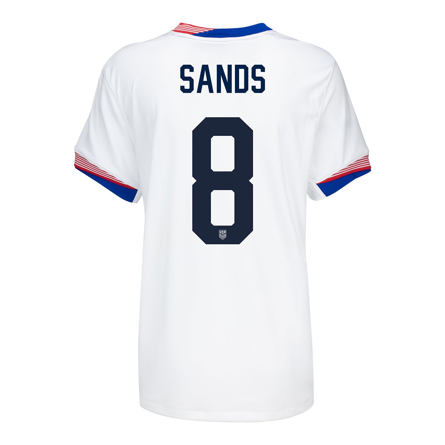 Women's Nike USMNT 2024 Personalized American Classic Home Stadium Jersey in White - Back View