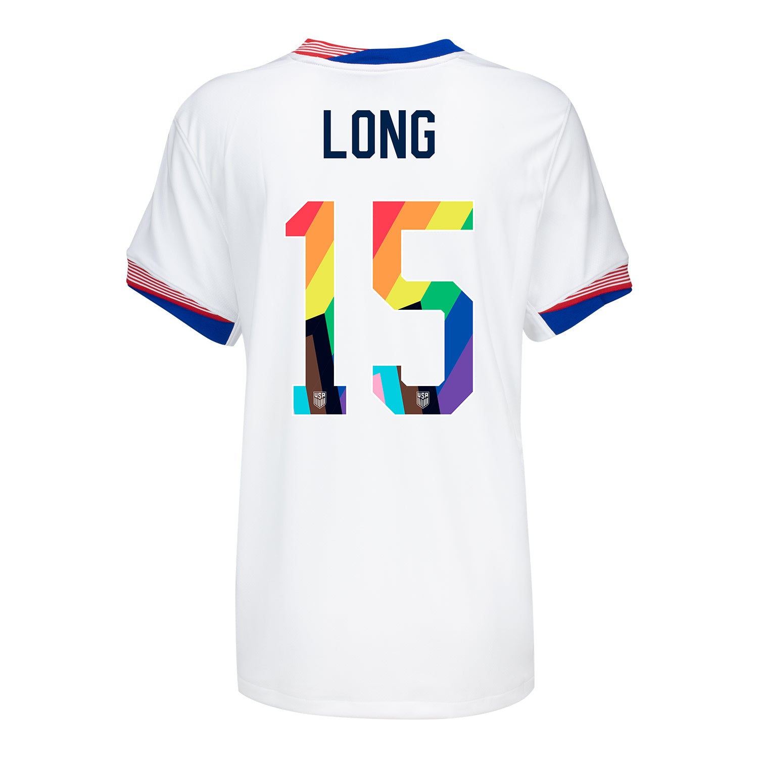 Women's Nike USMNT 2024 Personalized Pride Home Stadium Jersey - Back View