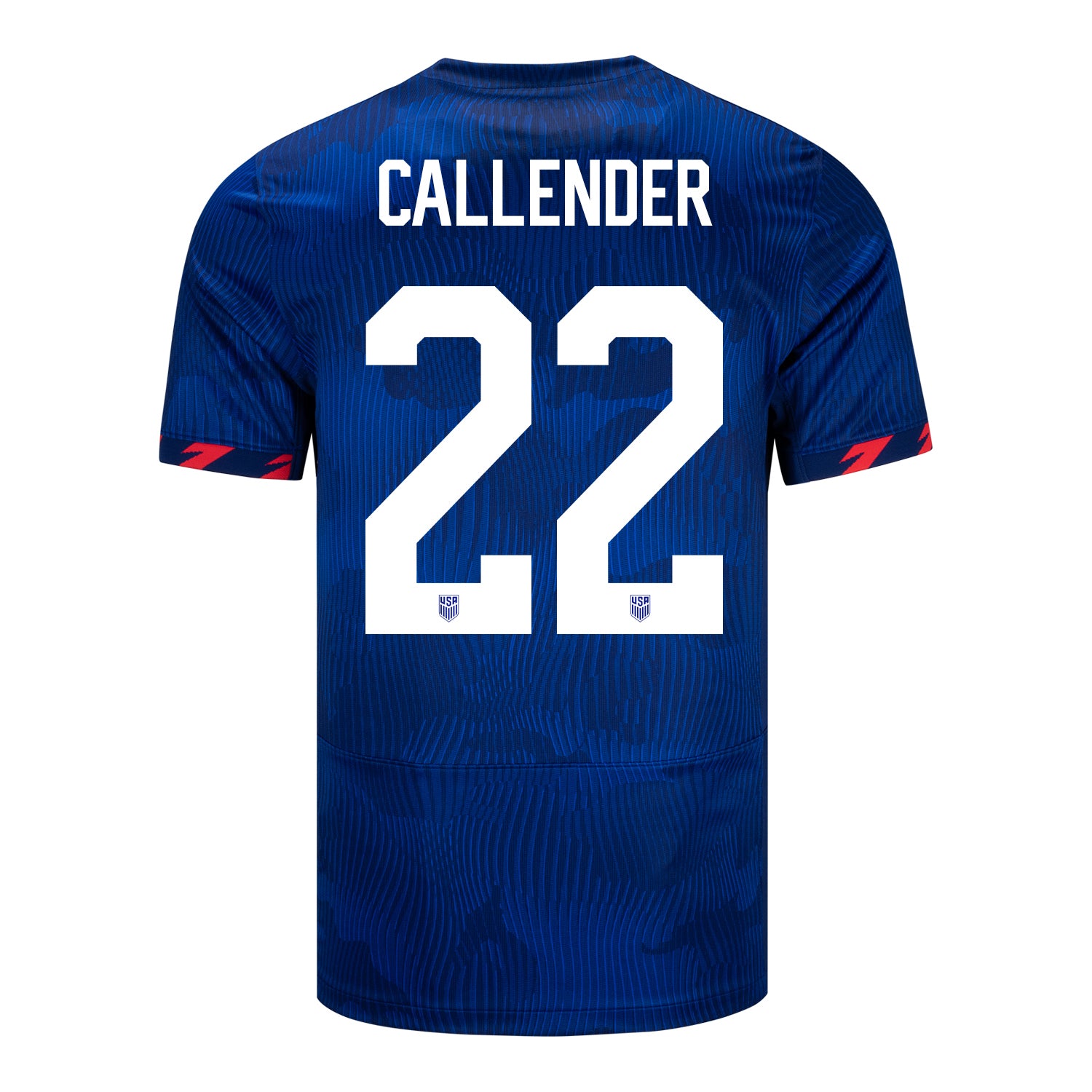 Men's Nike USMNT 2023 Personalized Away Match Jersey in Blue - Back View