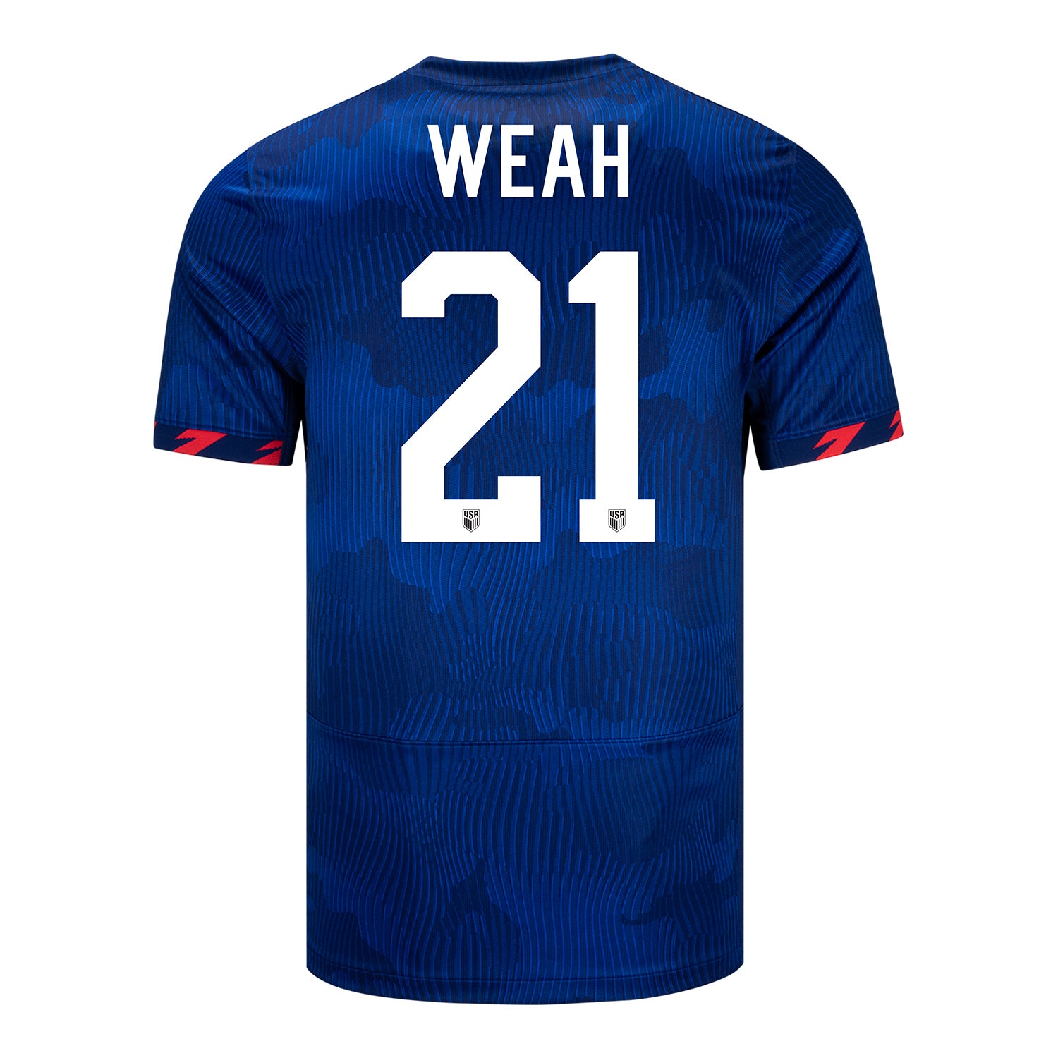 Men's Nike USMNT 2023 Personalized Away Match Jersey in Blue - Back View