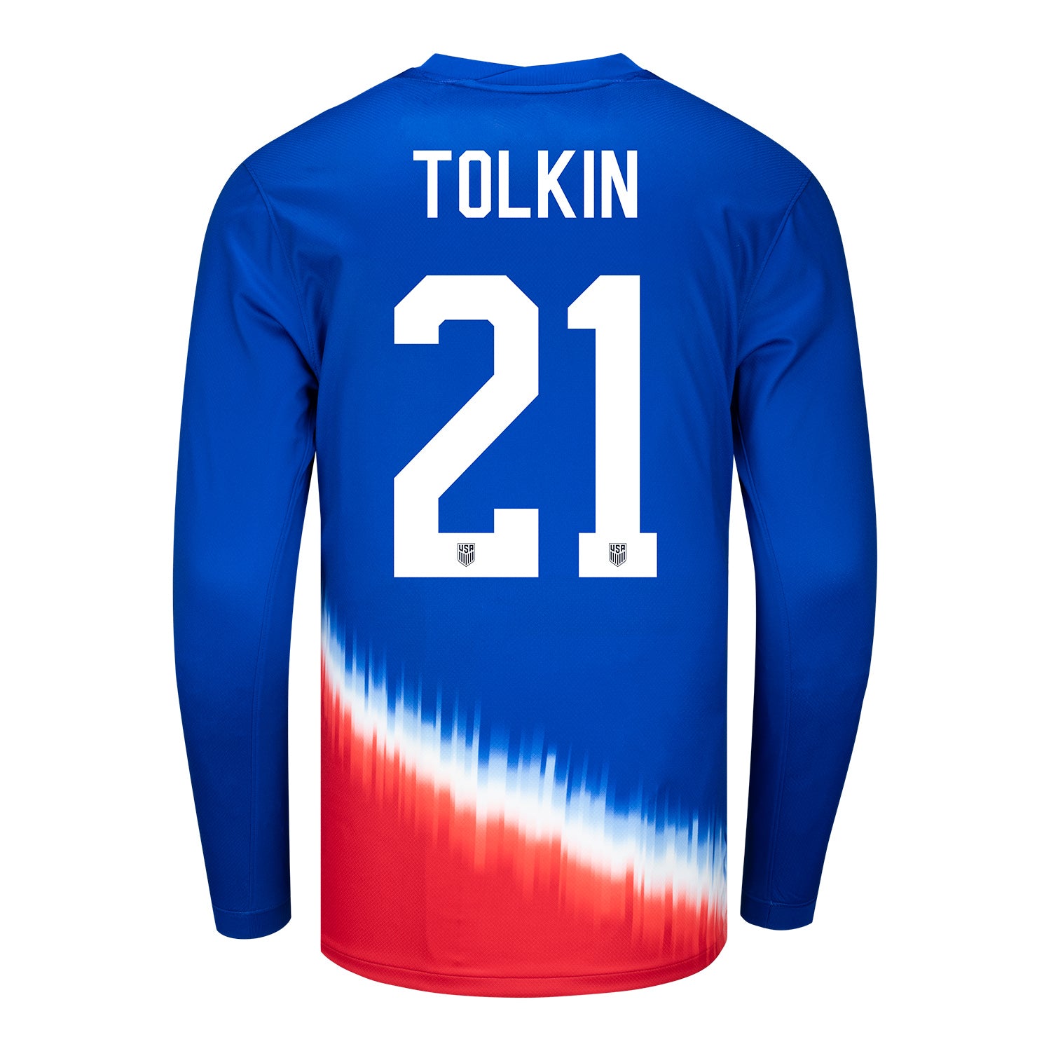 Men's Nike USMNT 2024 Personalized American Icon Away Stadium Long Sleeve Jersey