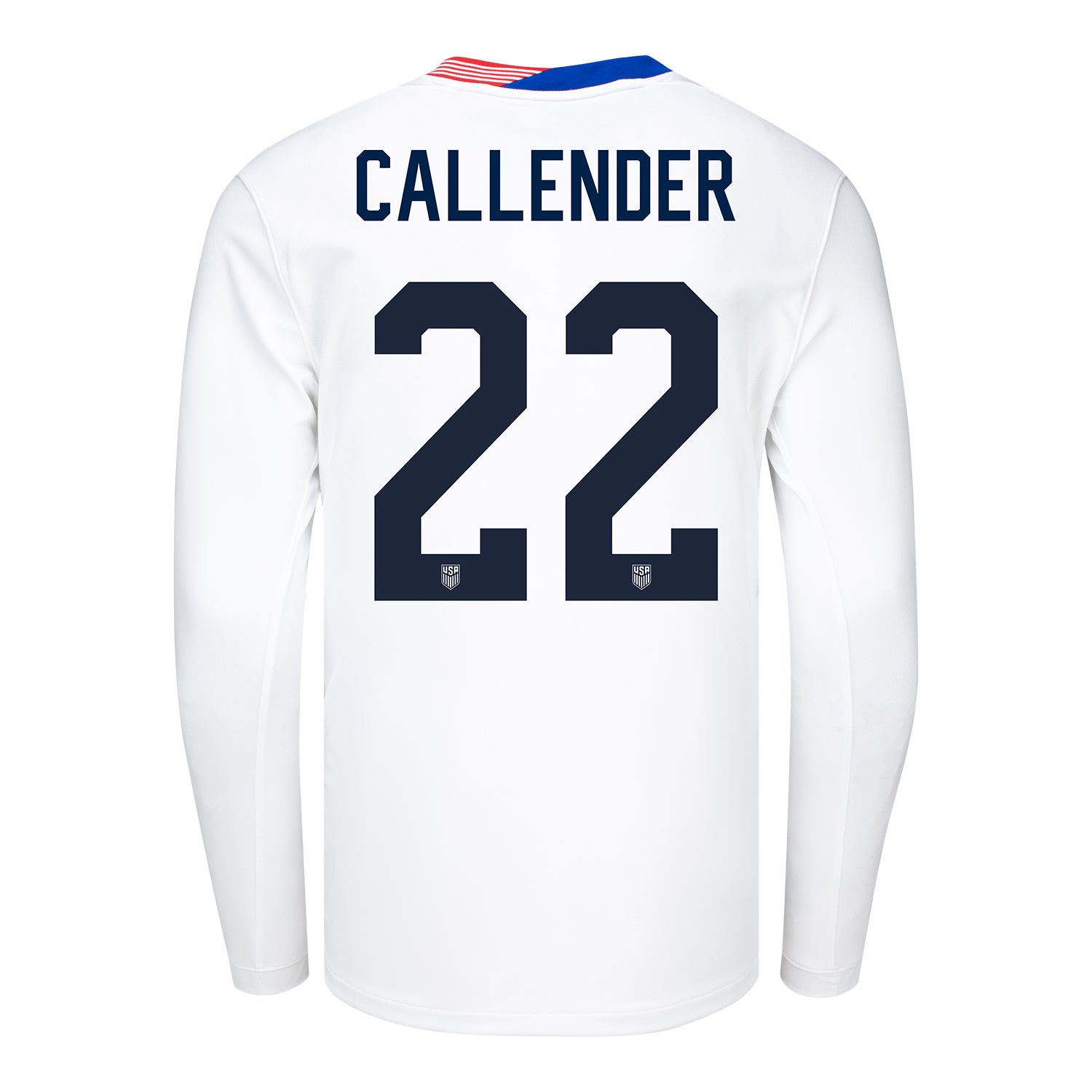 Men's Nike USMNT 2024 Personalized American Classic Home Stadium Long Sleeve Jersey - Back View