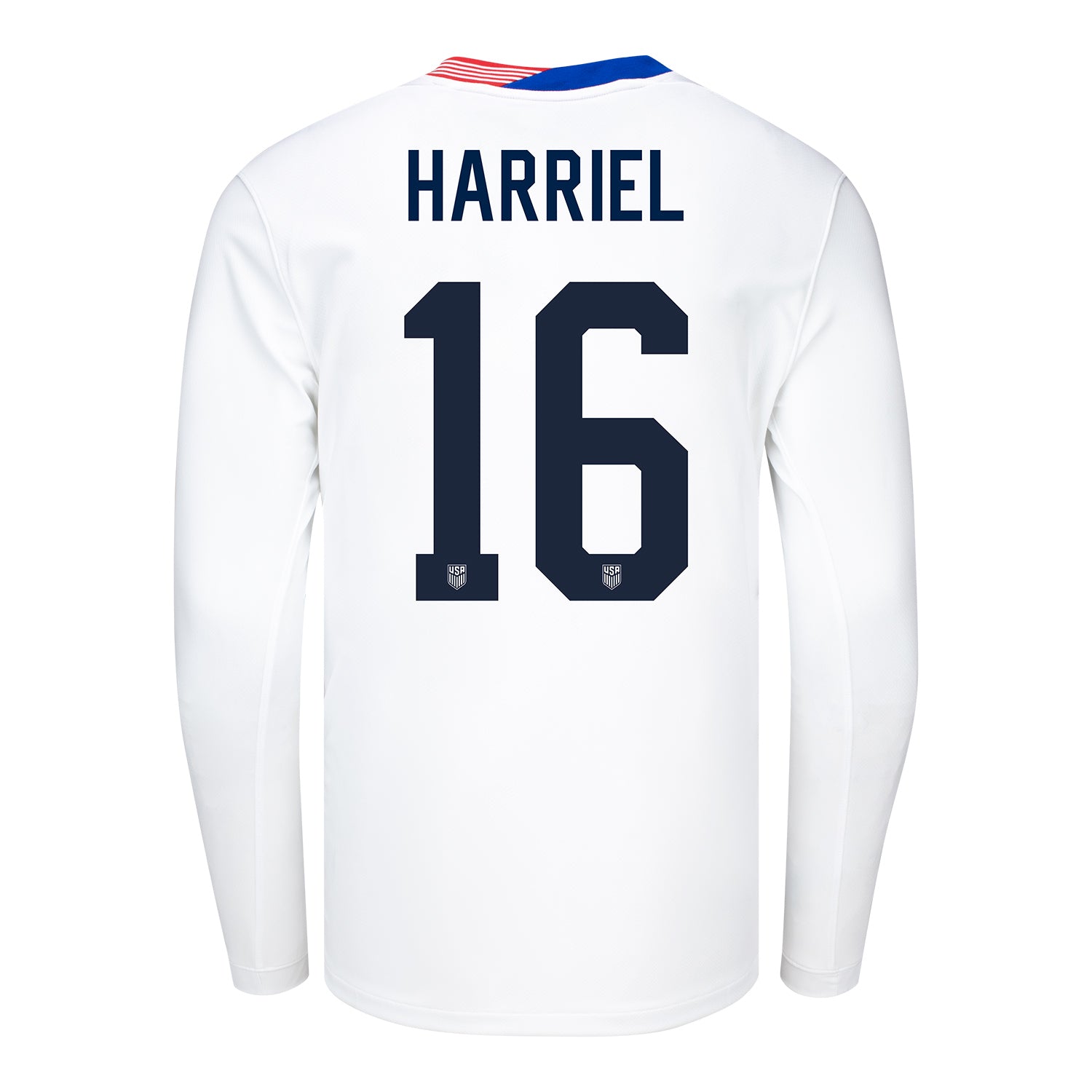 Men's Nike USMNT 2024 Personalized American Classic Home Stadium Long Sleeve Jersey - Back View