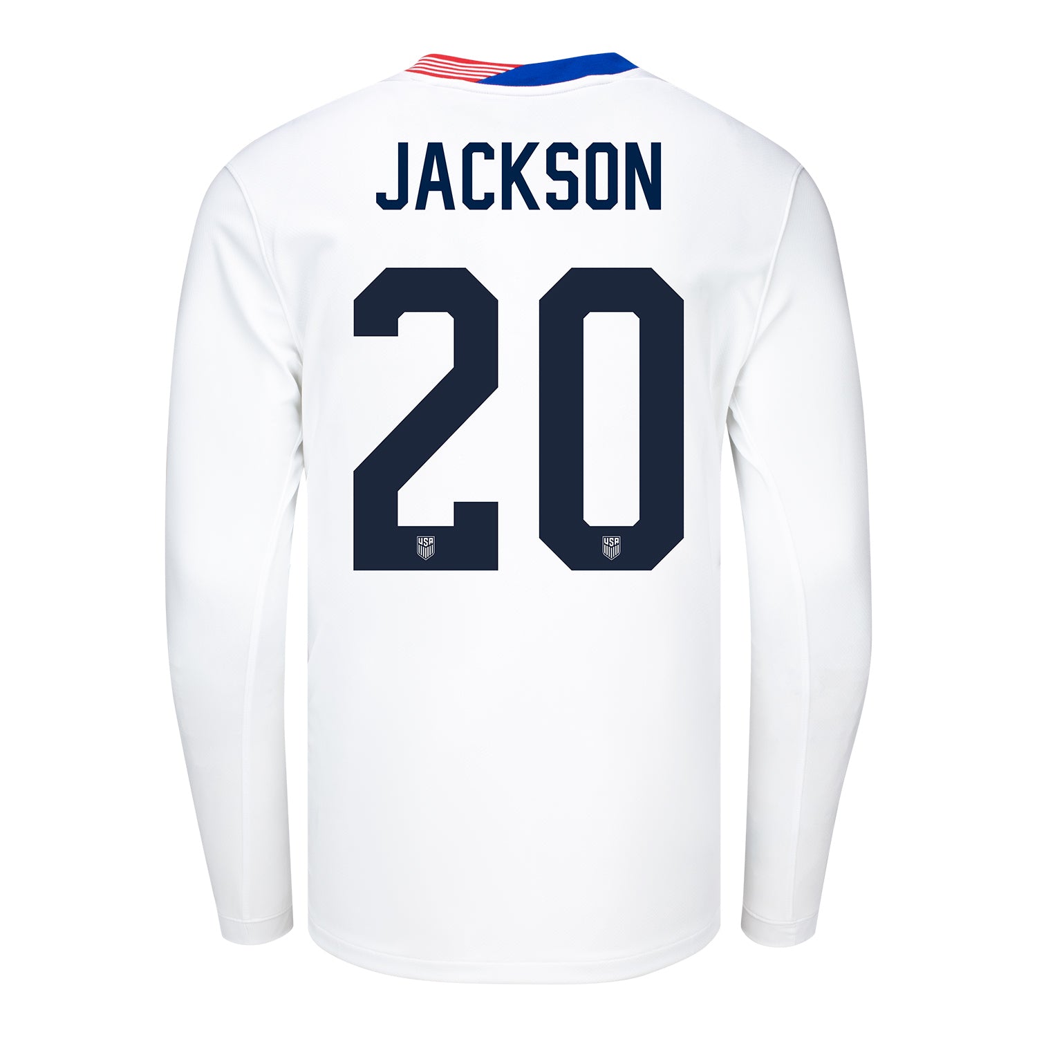 Men's Nike USMNT 2024 Personalized American Classic Home Stadium Long Sleeve Jersey - Back View