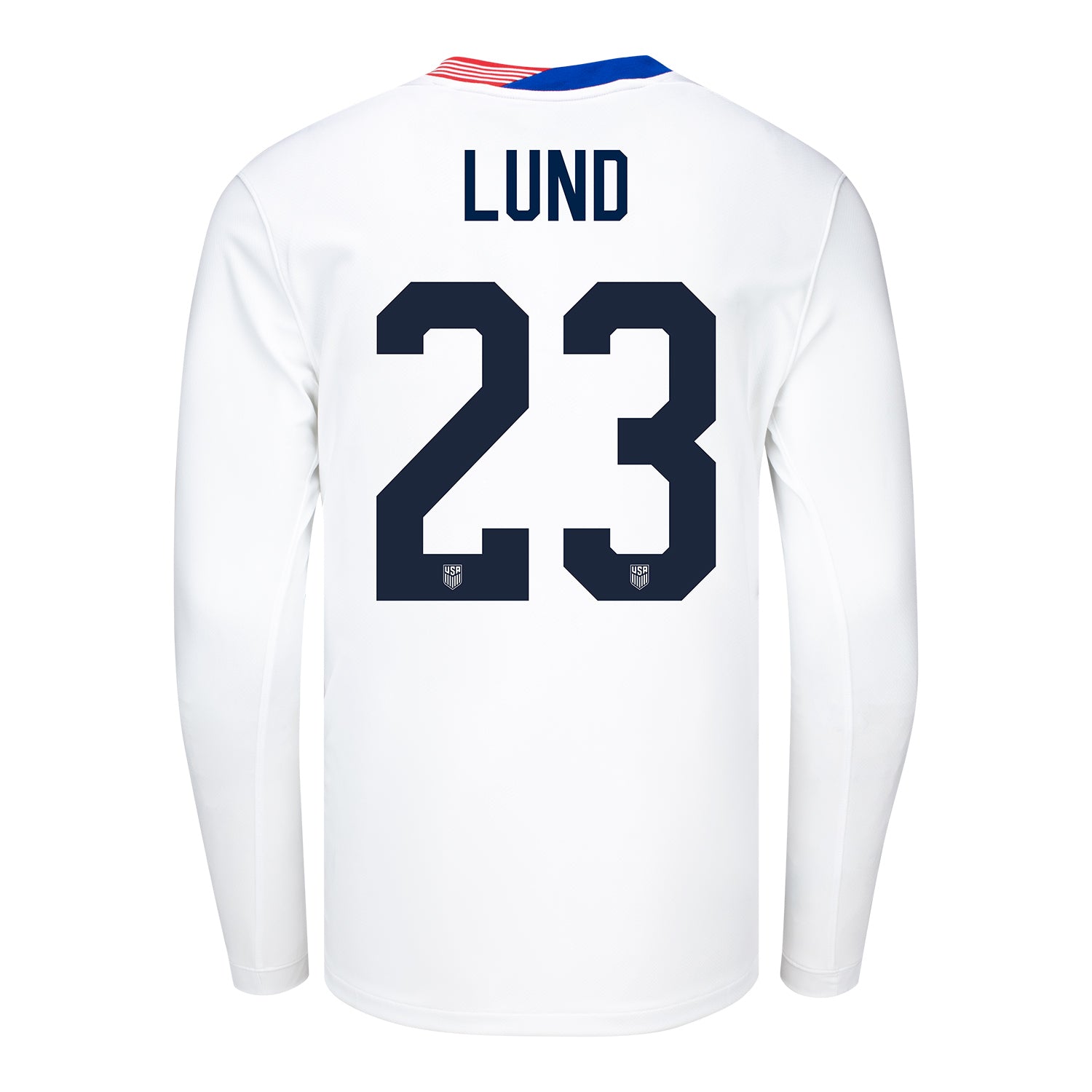 Men's Nike USMNT 2024 Personalized American Classic Home Stadium Long Sleeve Jersey - Back View