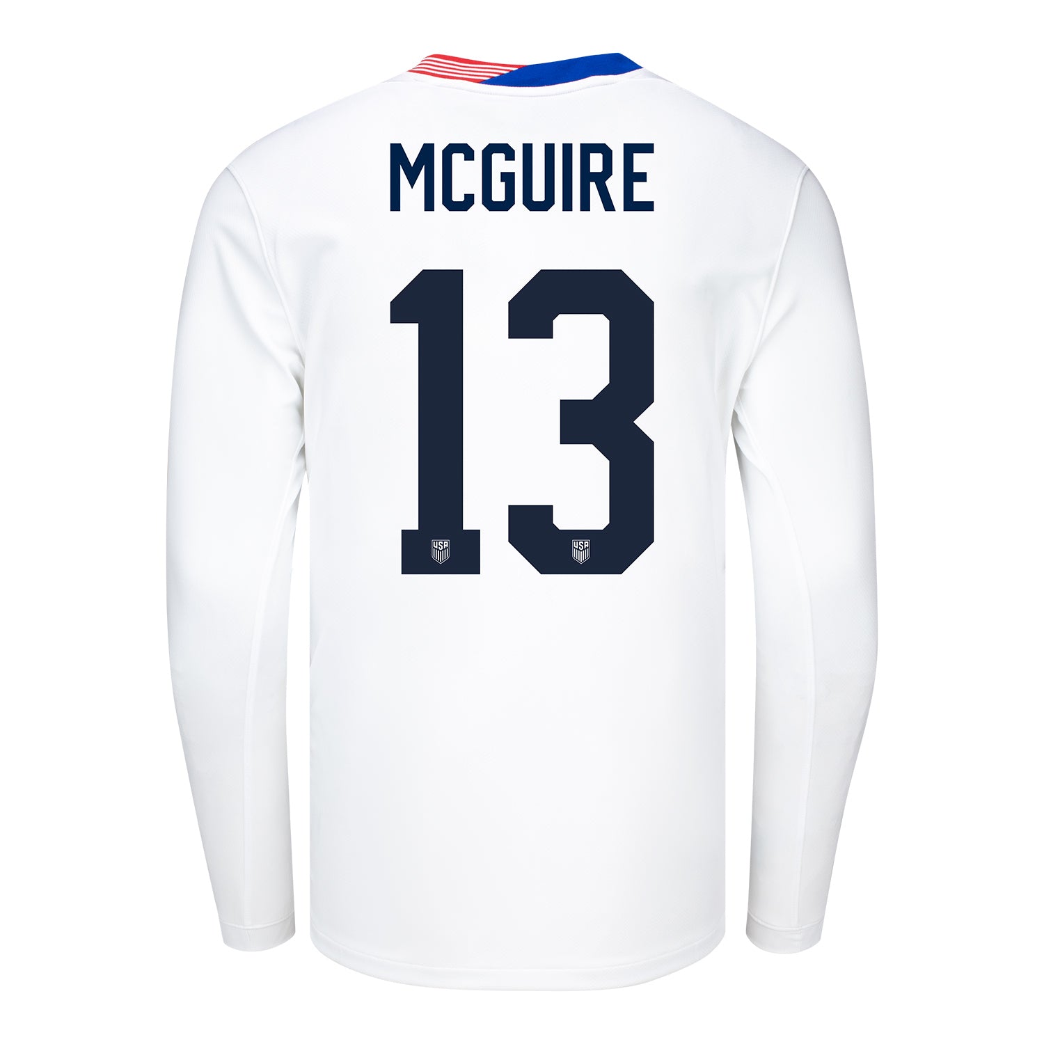 Men's Nike USMNT 2024 Personalized American Classic Home Stadium Long Sleeve Jersey - Back View