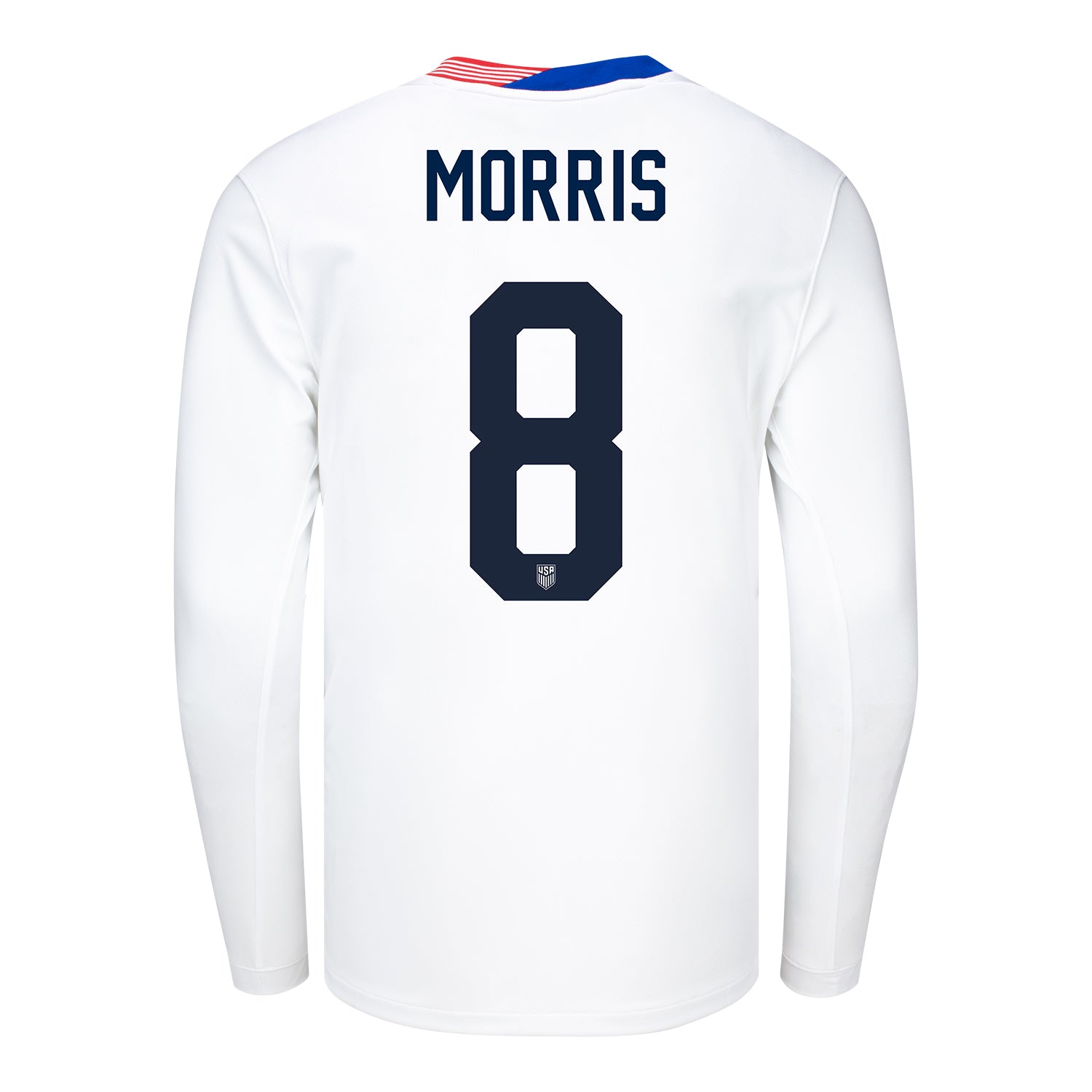 Men's Nike USMNT 2024 Personalized American Classic Home Stadium Long Sleeve Jersey - Back View