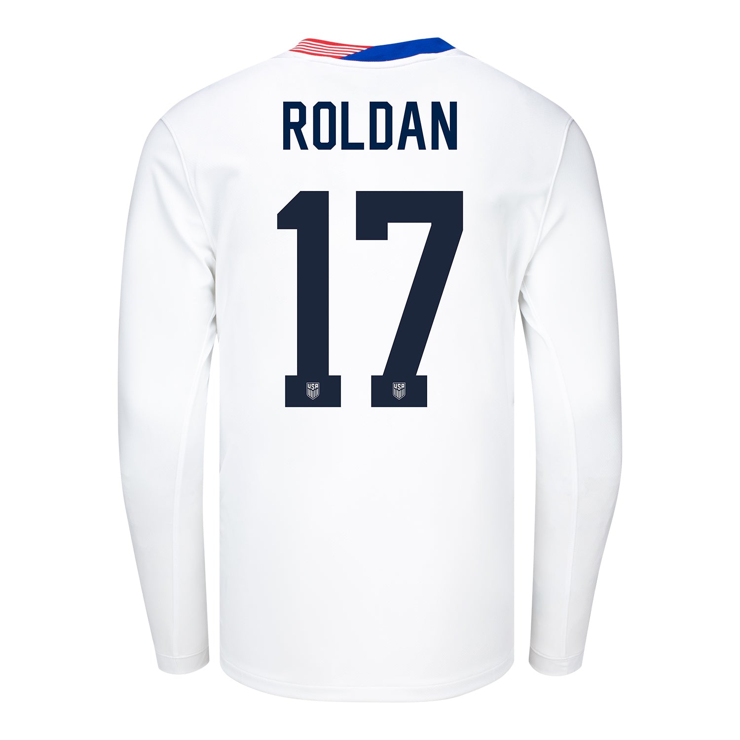 Men's Nike USMNT 2024 Personalized American Classic Home Stadium Long Sleeve Jersey - Back View