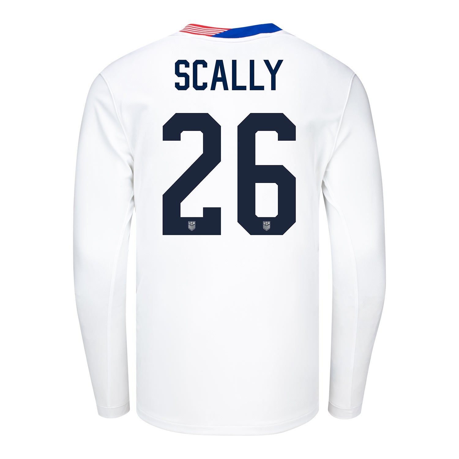 Men's Nike USMNT 2024 Personalized American Classic Home Stadium Long Sleeve Jersey - Back View