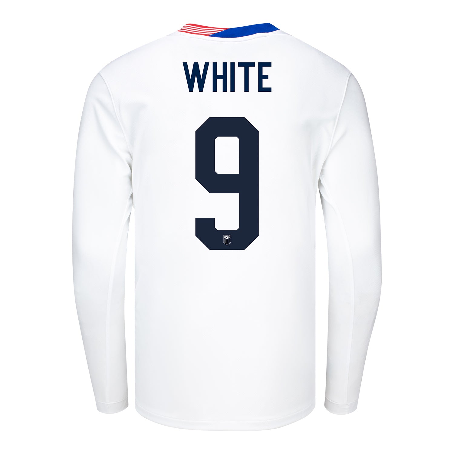 Men's Nike USMNT 2024 Personalized American Classic Home Stadium Long Sleeve Jersey - Back View