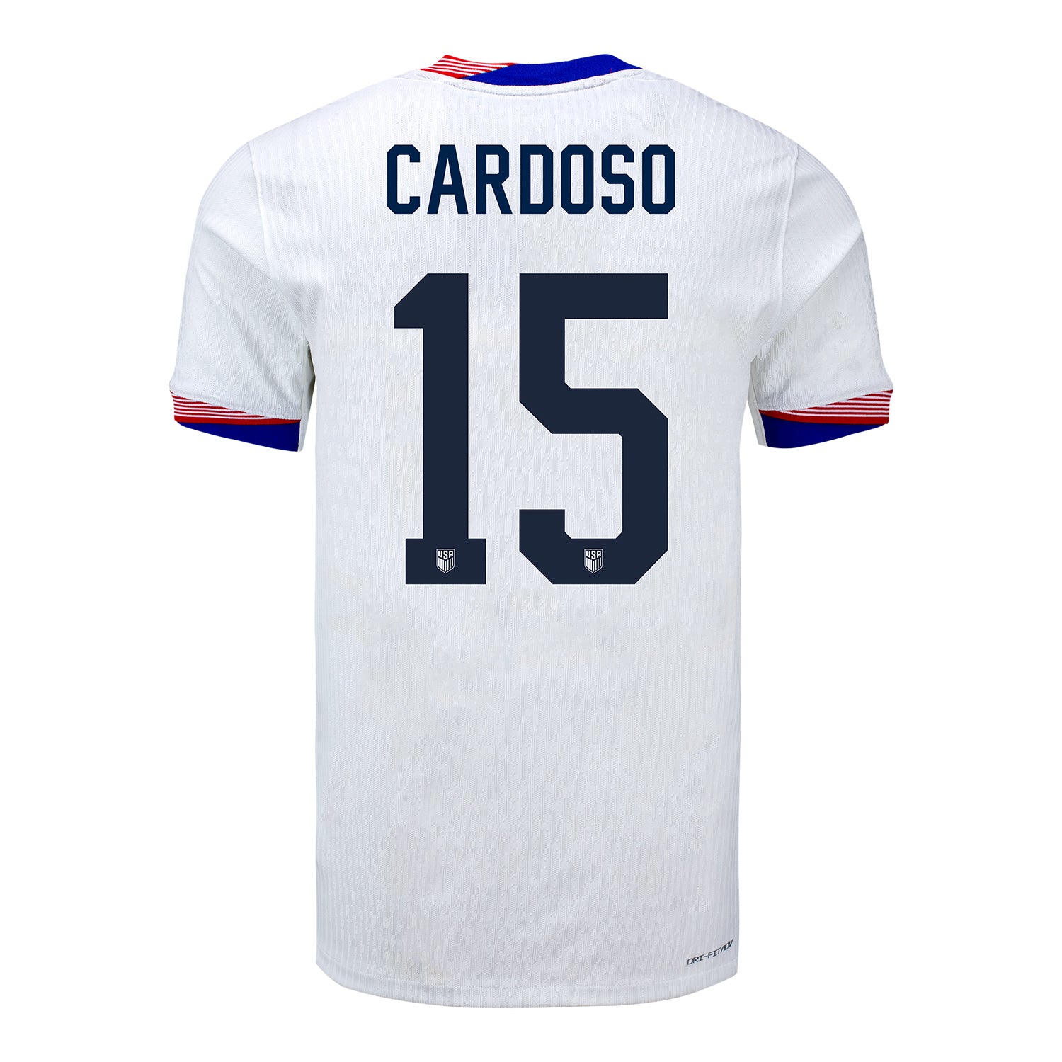 Men's Nike USMNT 2024 Personalized American Classic Home Match Jersey - Back View