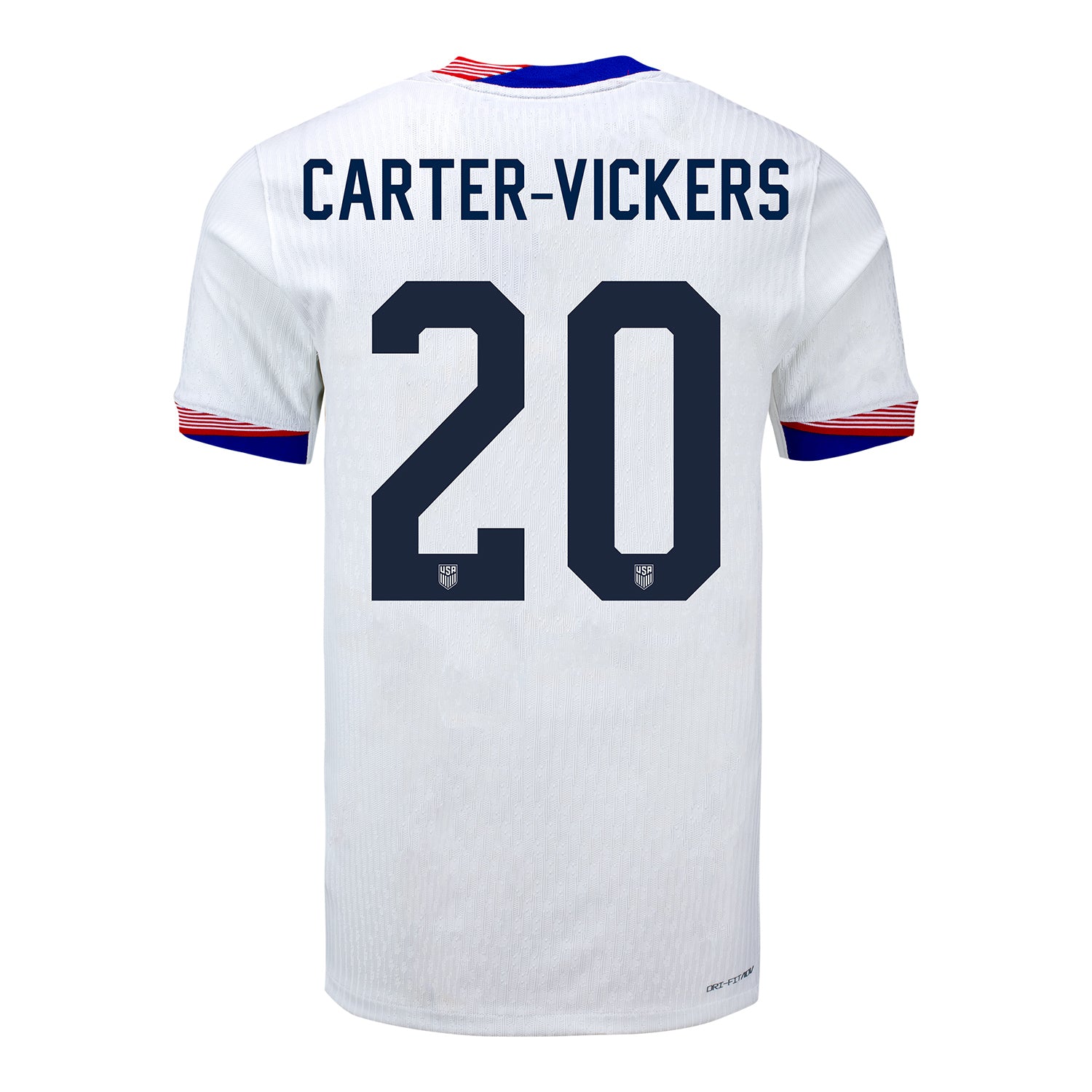 Men's Nike USMNT 2024 Personalized American Classic Home Match Jersey - Back View