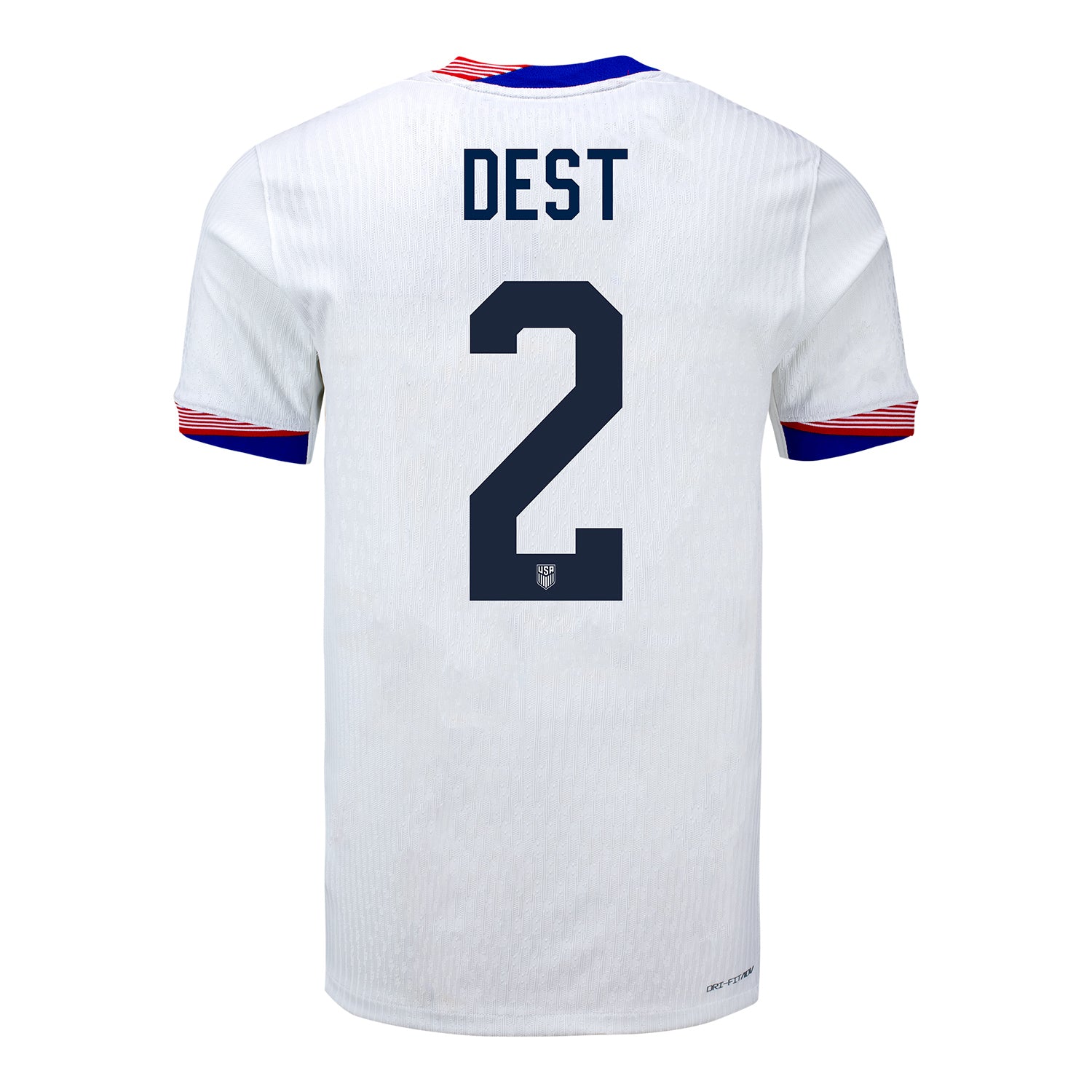 Men's Nike USMNT 2024 Personalized American Classic Home Match Jersey - Back View