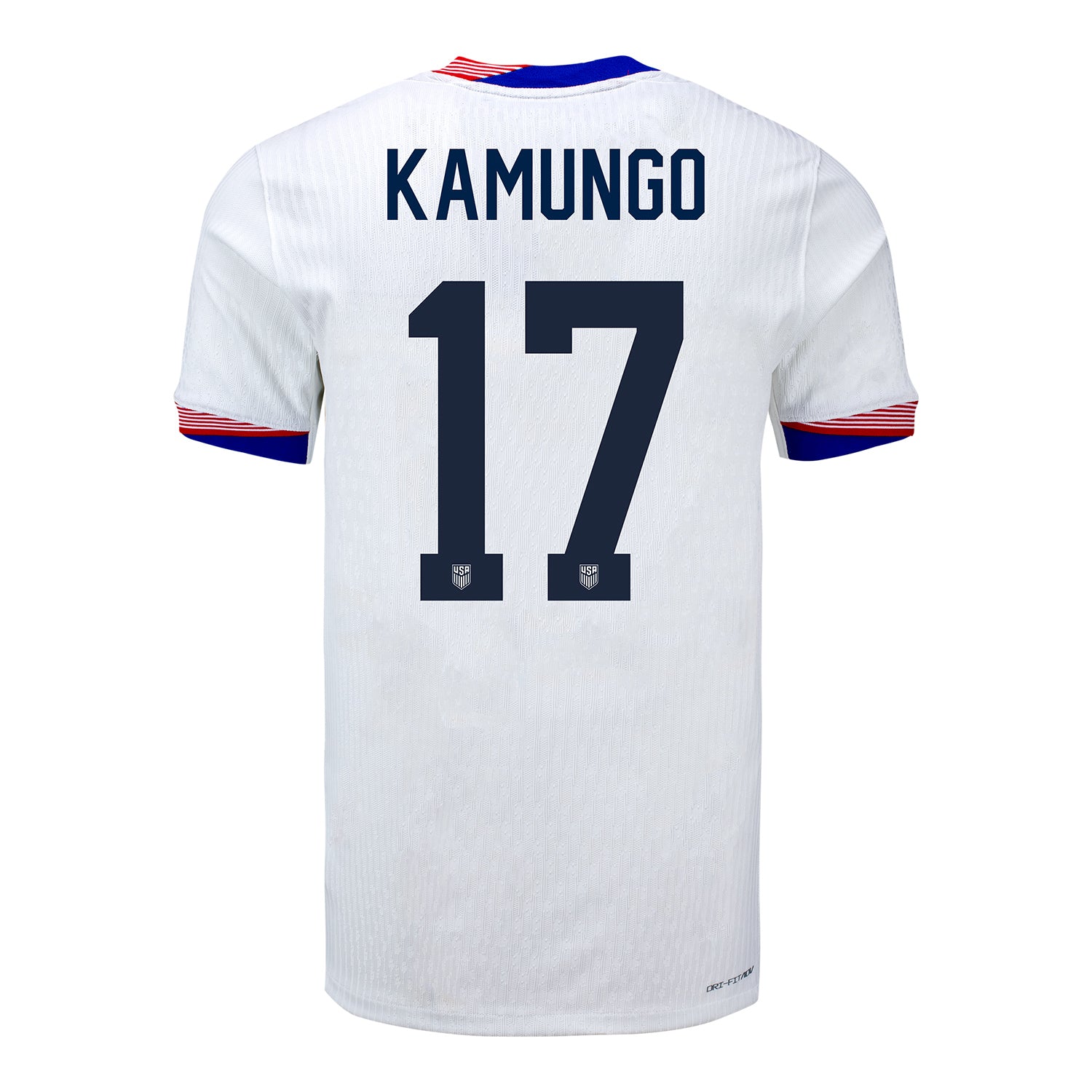 Men's Nike USMNT 2024 Personalized American Classic Home Match Jersey - Back View