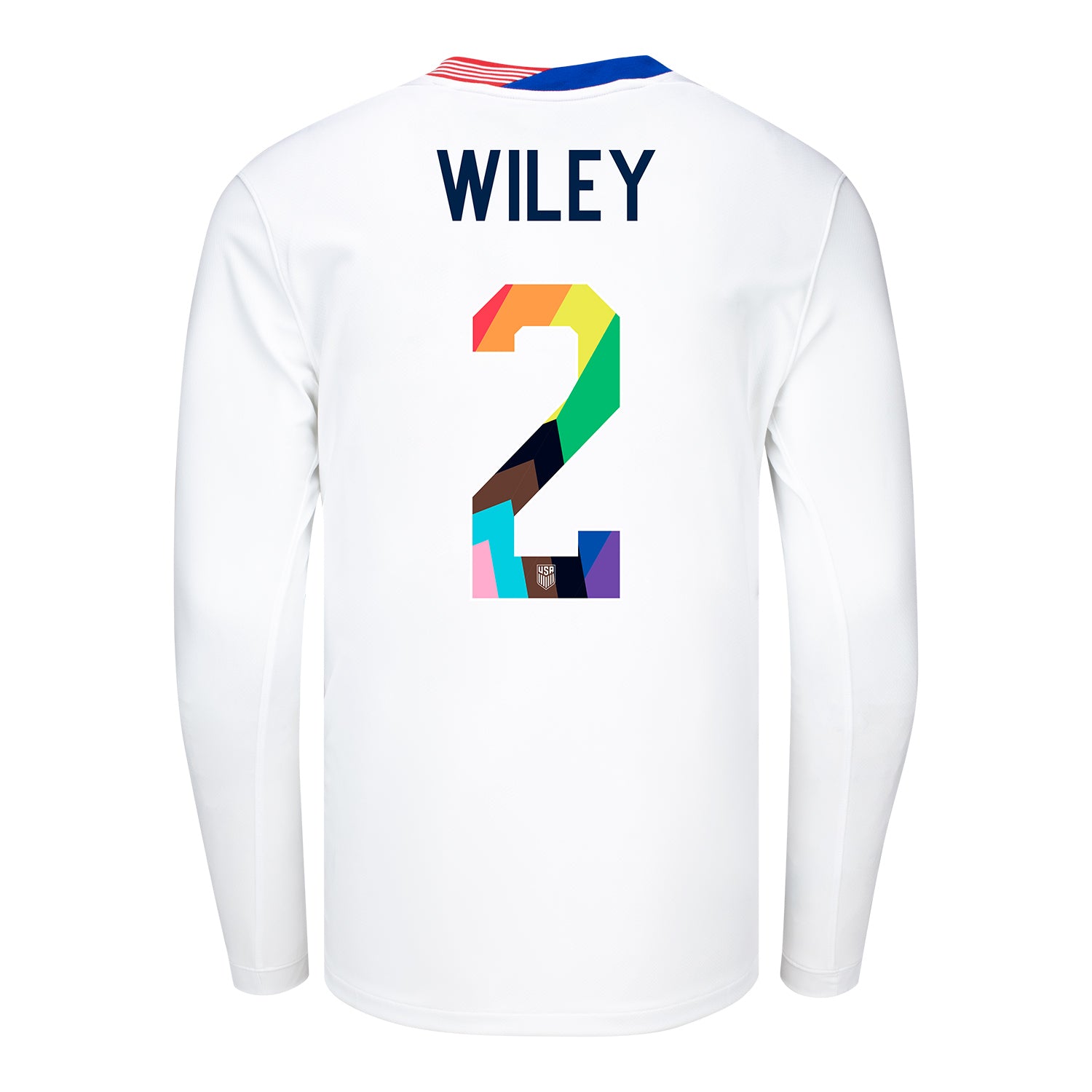 Men's Nike USMNT 2024 Personalized Pride Home Stadium Long Sleeve Jersey - Back View