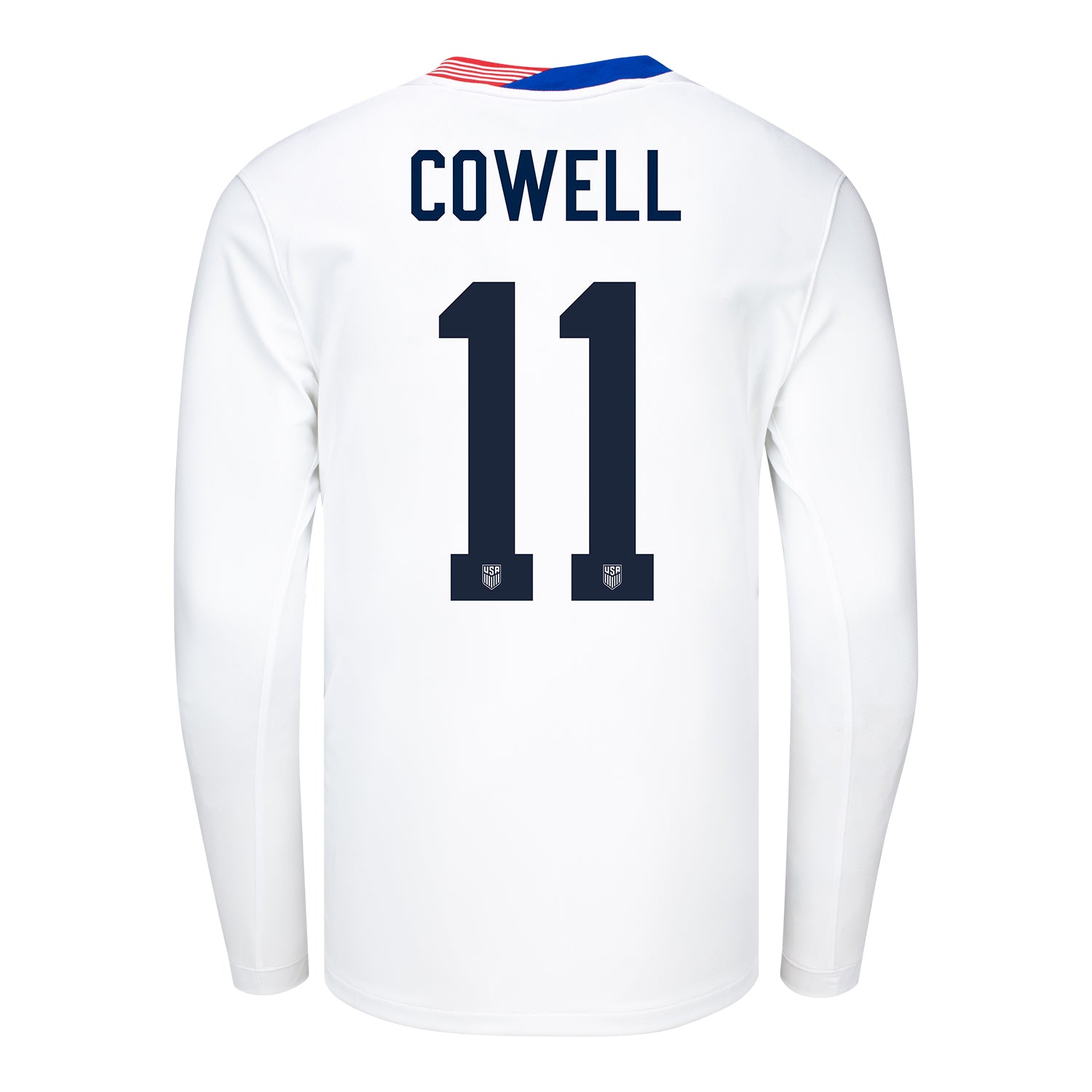 Youth Nike USMNT 2024 Personalized American Classic Home Stadium Long Sleeve Jersey - Back View