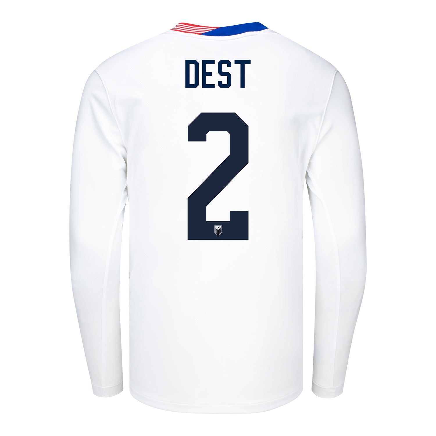 Youth Nike USMNT 2024 Personalized American Classic Home Stadium Long Sleeve Jersey - Back View