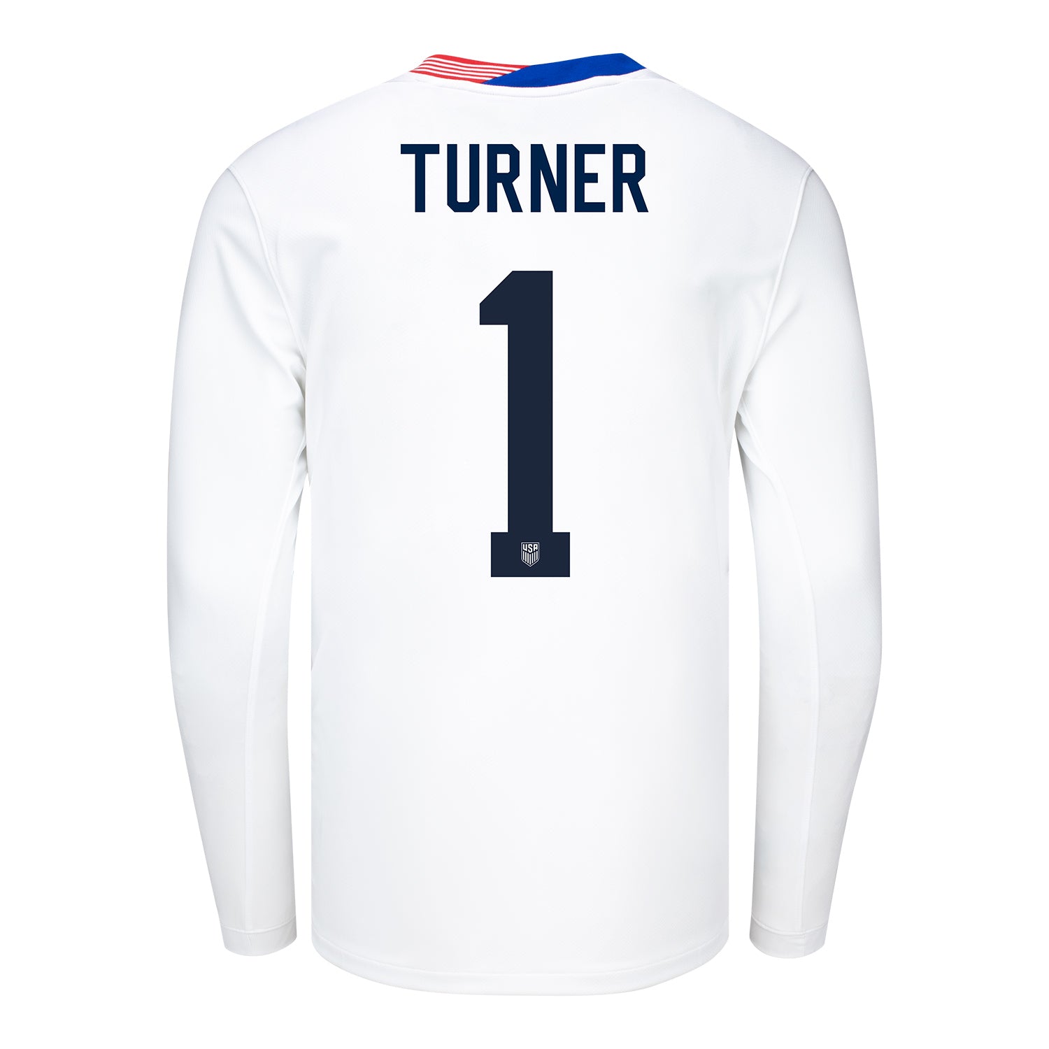 Youth Nike USMNT 2024 Personalized American Classic Home Stadium Long Sleeve Jersey - Back View