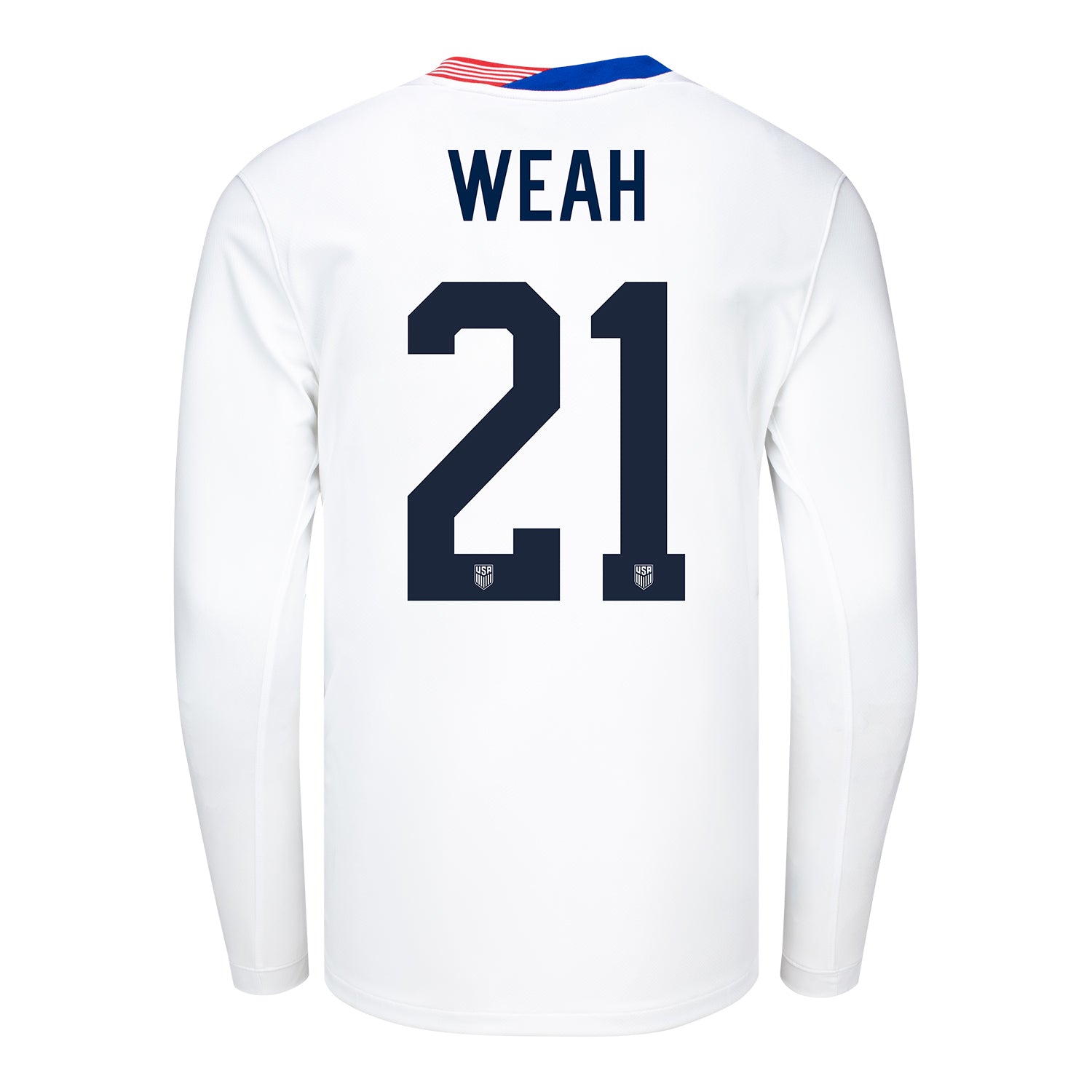 Youth Nike USMNT 2024 Personalized American Classic Home Stadium Long Sleeve Jersey - Back View