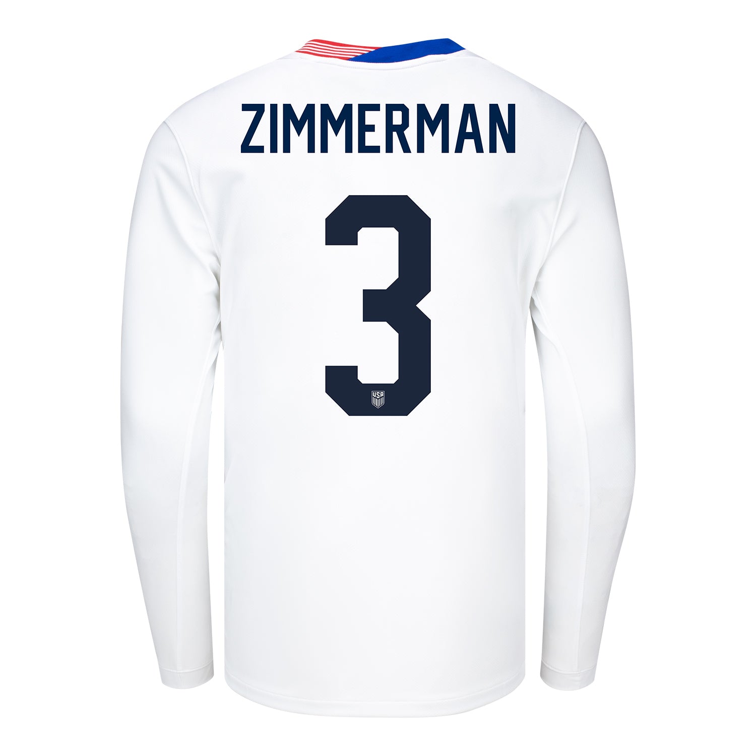 Youth Nike USMNT 2024 Personalized American Classic Home Stadium Long Sleeve Jersey - Back View